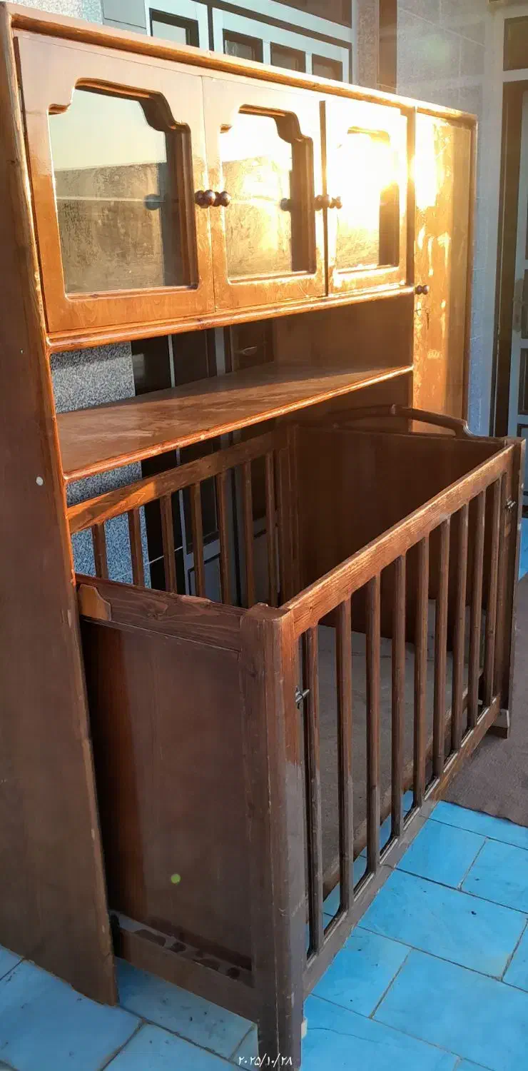 تخت خواب کودک وکمد|تخت و سرویس خواب|آق قلا, |دیوار