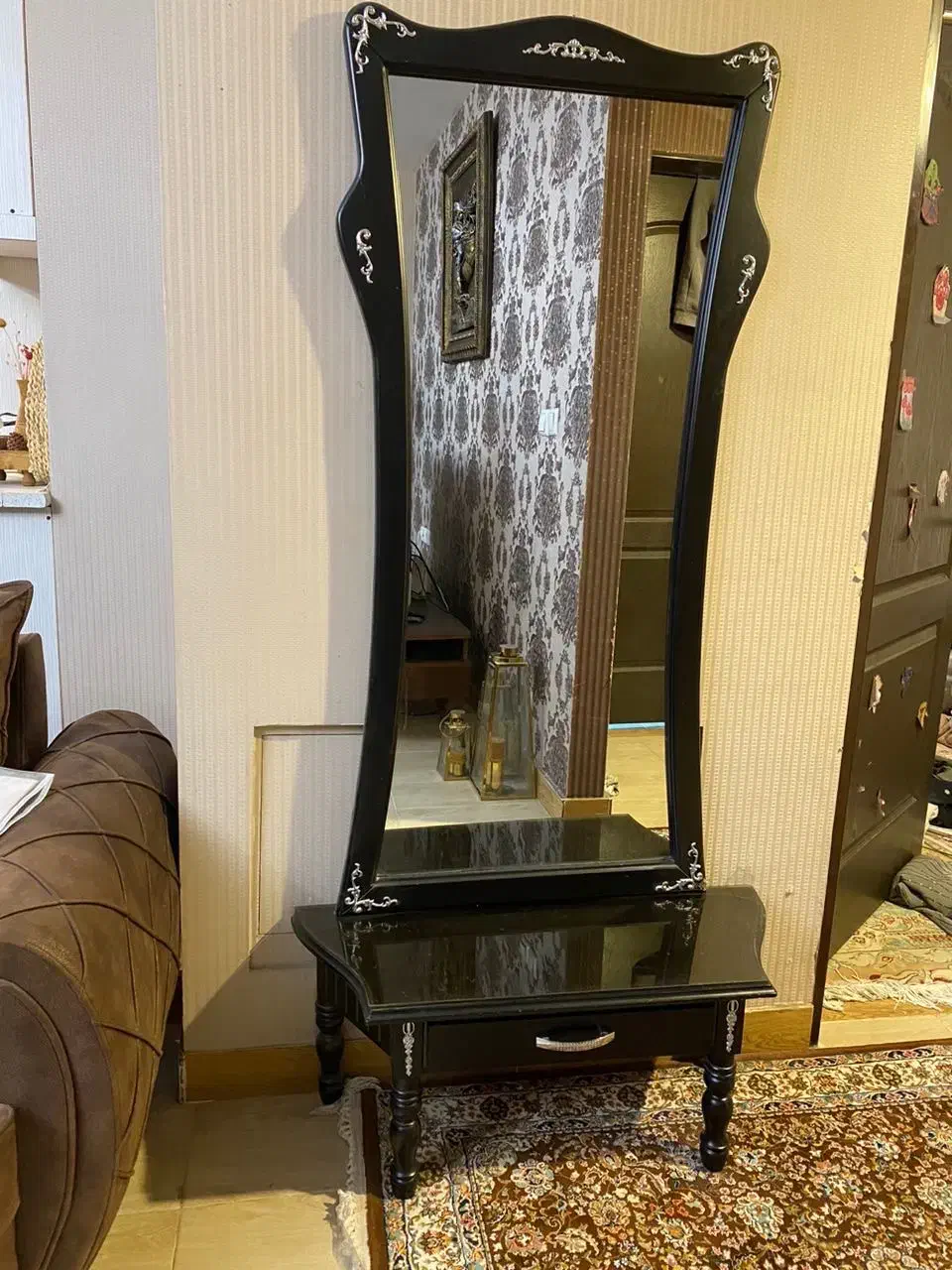 آینه کنسول چوبی|بوفه، ویترین، کنسول|مهاباد (آذربایجان غربی), |دیوار