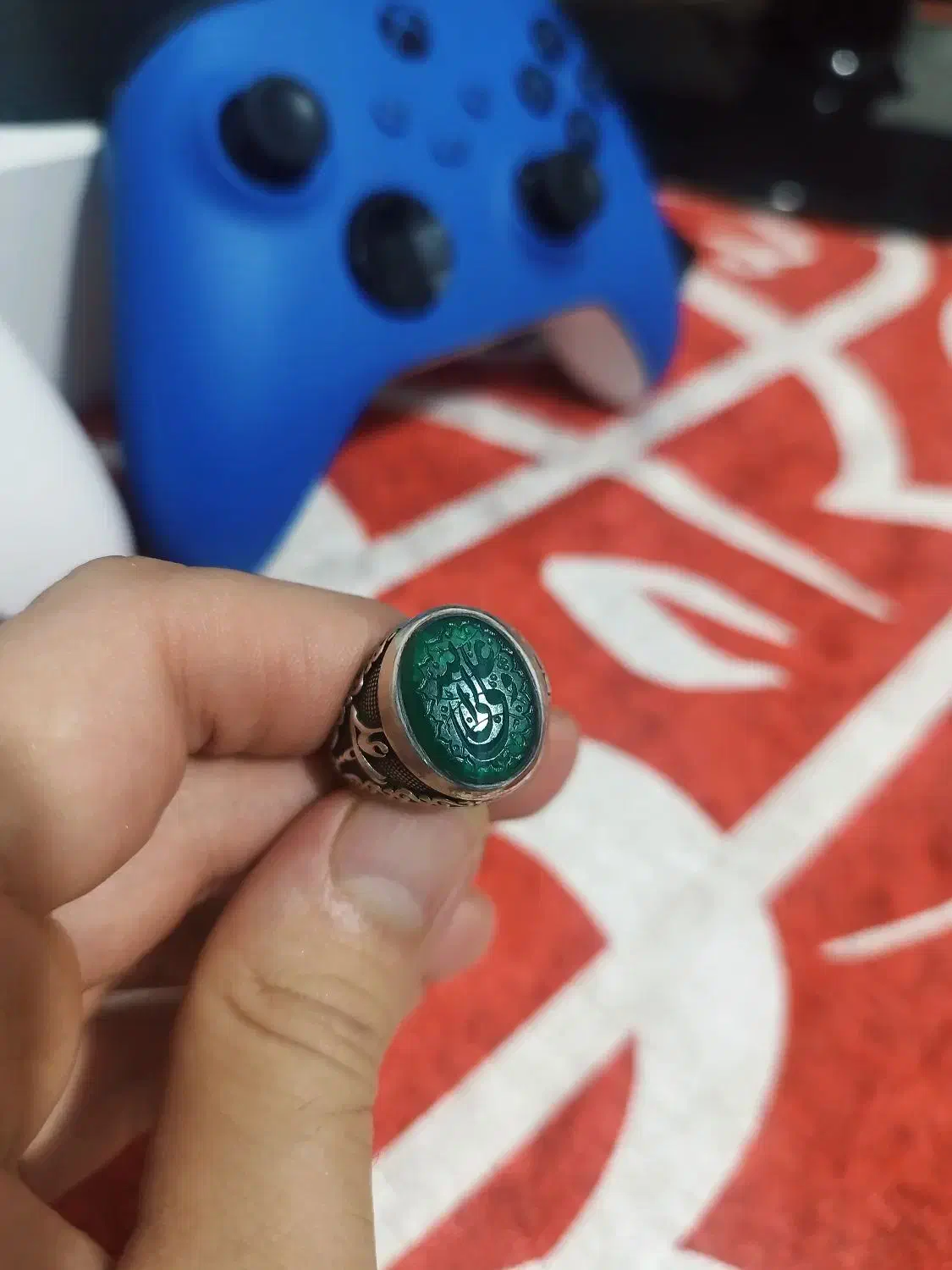 انگشتر عقیق سبز|زیورآلات و اکسسوری|رشت, استقامت ۱|دیوار