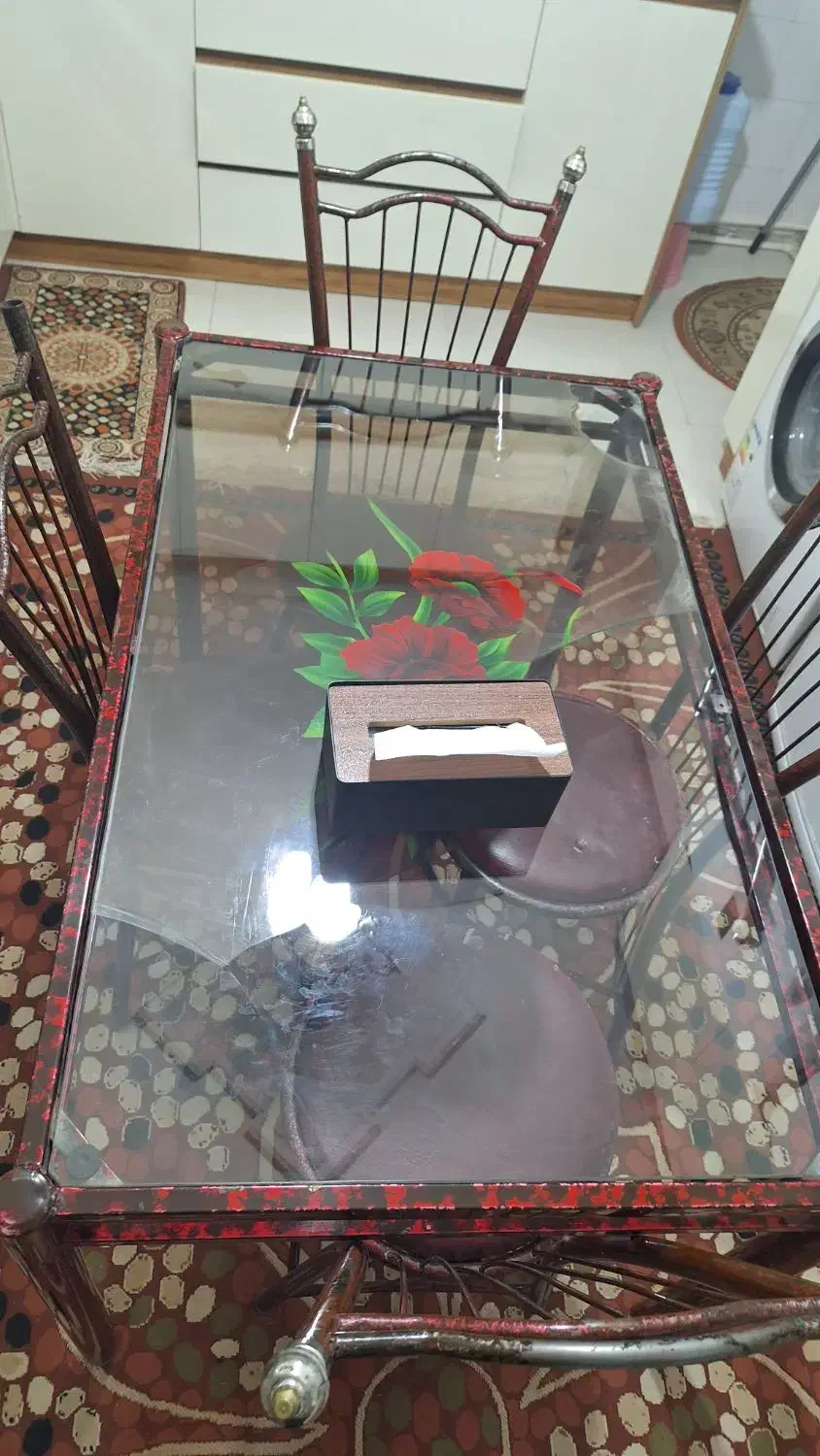 میز نهار خوری چهارنفره فرفوژه|میز و صندلی غذاخوری|اسفراین, |دیوار