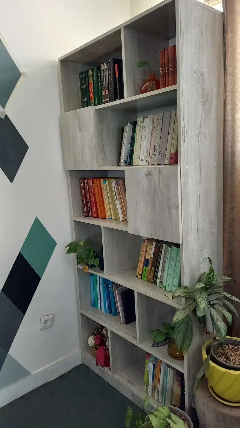 کتابخانه|کتابخانه، شلف، قفسه‌های دیواری|شیراز, زیباشهر|دیوار