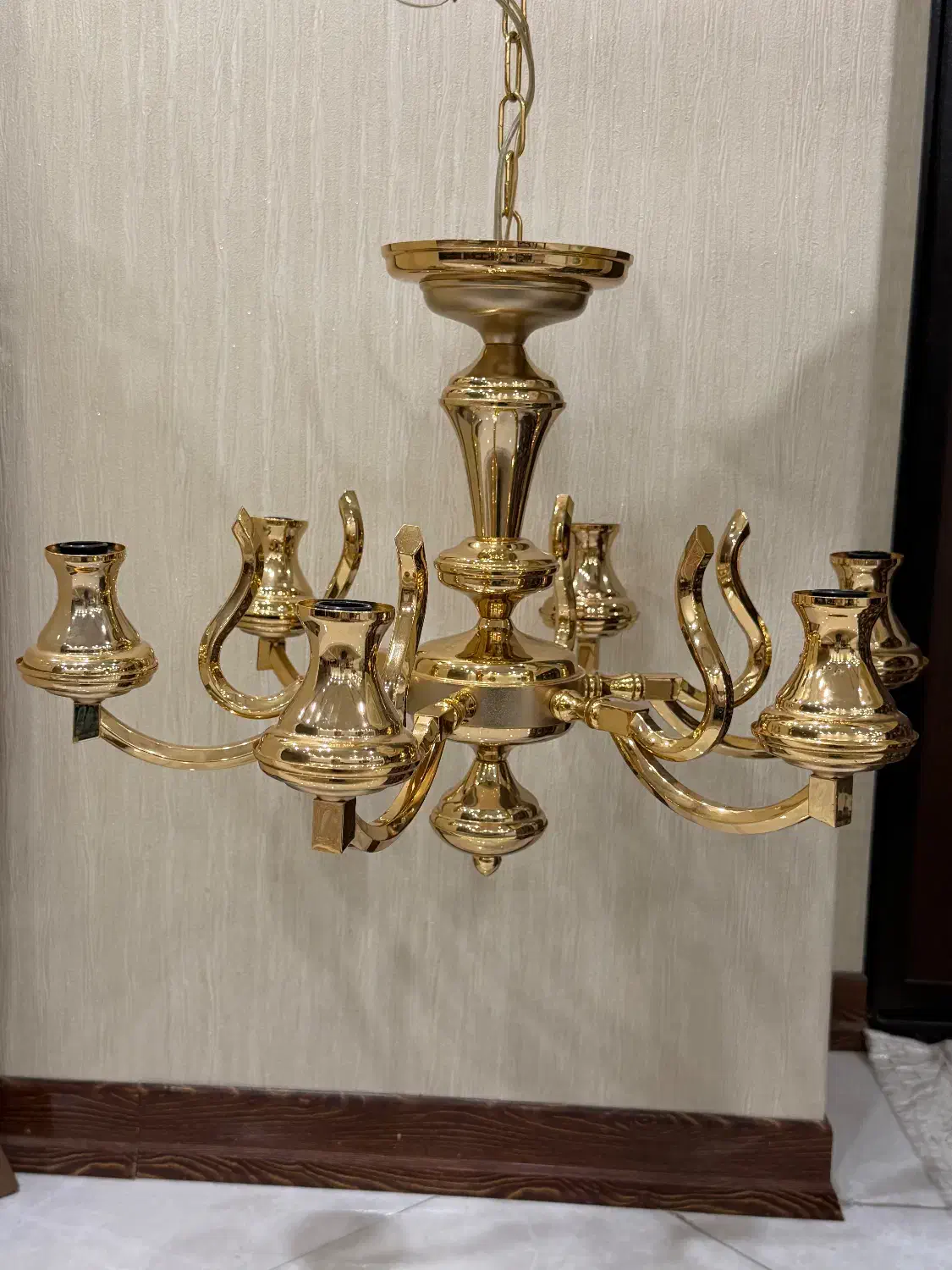 لوسترطلایی ۶شاخه|لوستر و چراغ آویز|اهواز, کیانپارس |دیوار