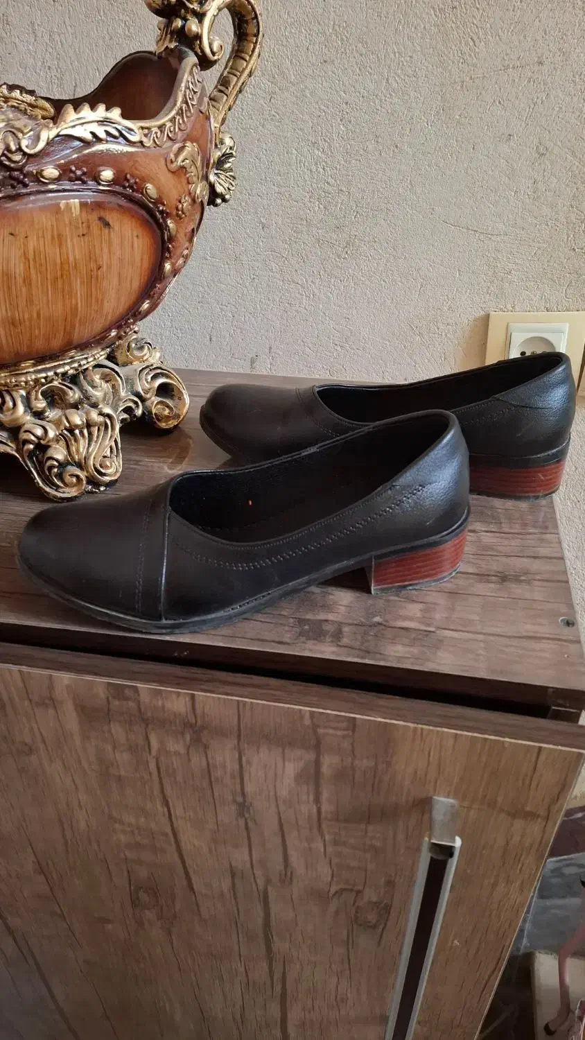 کفش نو یکبار پوشیده شدن|کیف، کفش، کمربند|ایوان, |دیوار