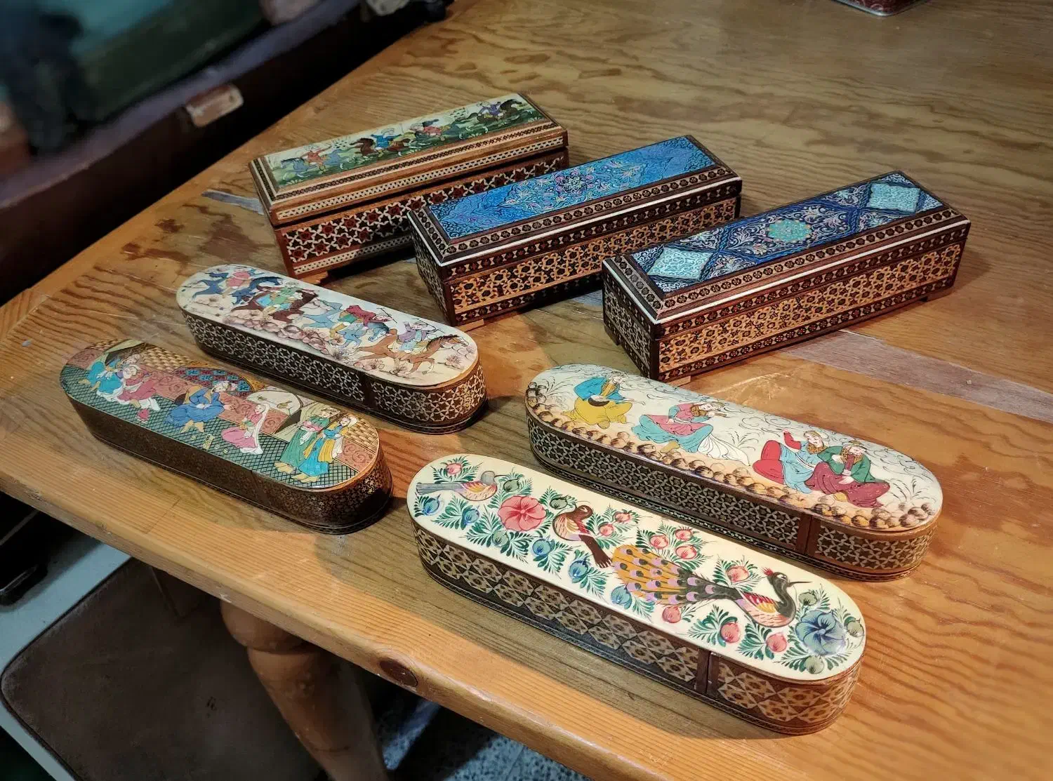 قلمدان و جای جواهر خاتم کاری|صنایع دستی و سایر لوازم تزئینی|رشت, چله خانه|دیوار