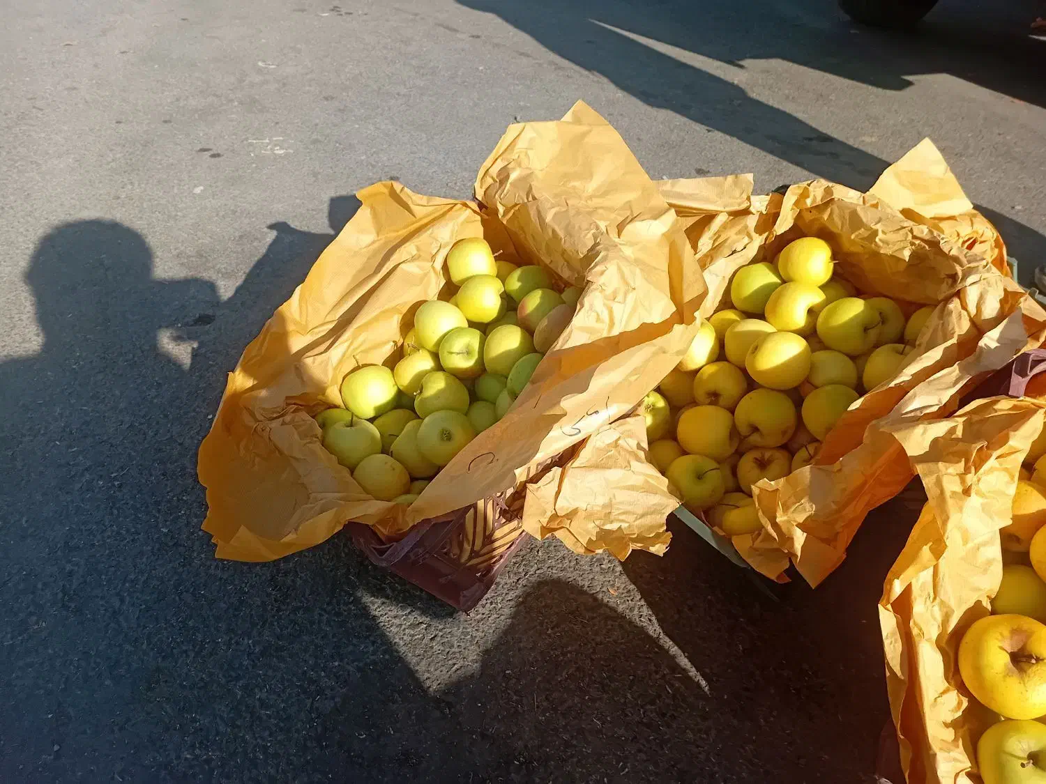 سیب درختی زرد و قرمز|خوردنی و آشامیدنی|باوله, |دیوار