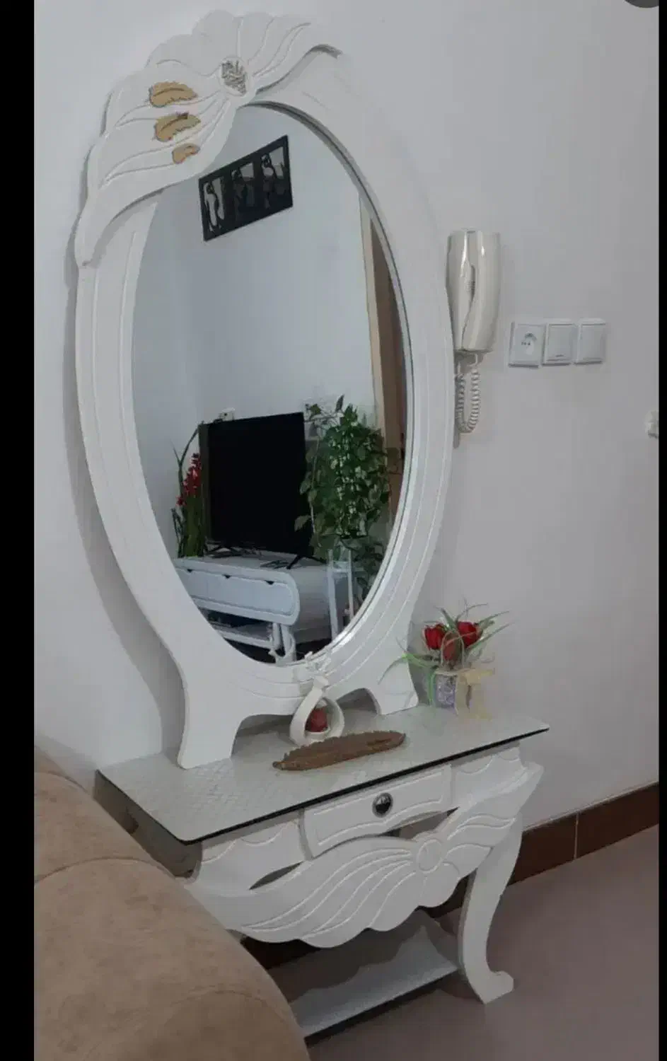 آینه و کنسول چوبی|بوفه، ویترین، کنسول|جوانرود, |دیوار