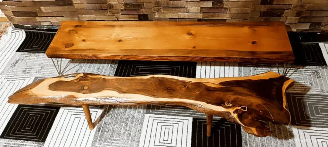 جلو مبلی و عسلی با چوب درختی طبیعی|مبلمان خانگی و میز عسلی|خرمشهر, |دیوار