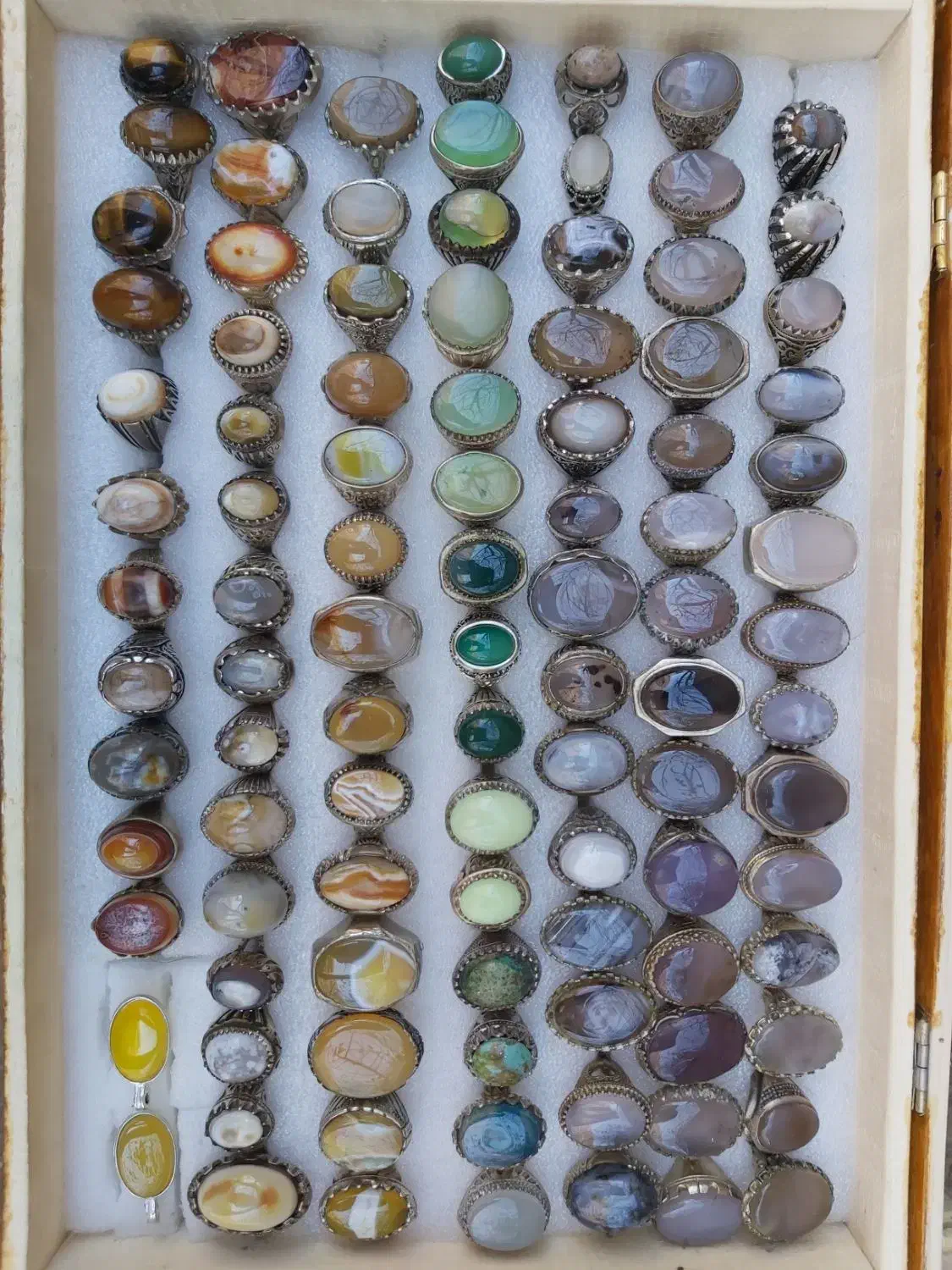 انواع انگشتر نقره عیار پایین و سنگ طبیعی|جواهرات|کرمانشاه, |دیوار