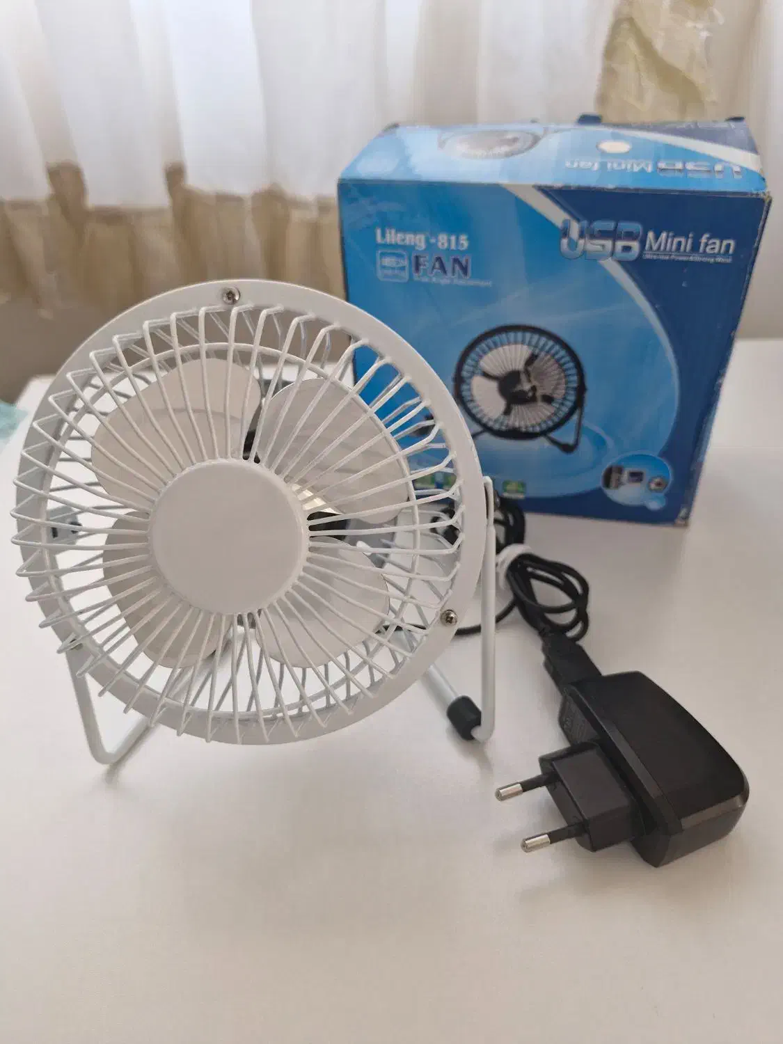 مینی فن برقی رومیزی نو با جعبه|پنکه و تصفیهکنندهٔ هوا|تهران, آهنگران (سراسیاب دولاب)|دیوار