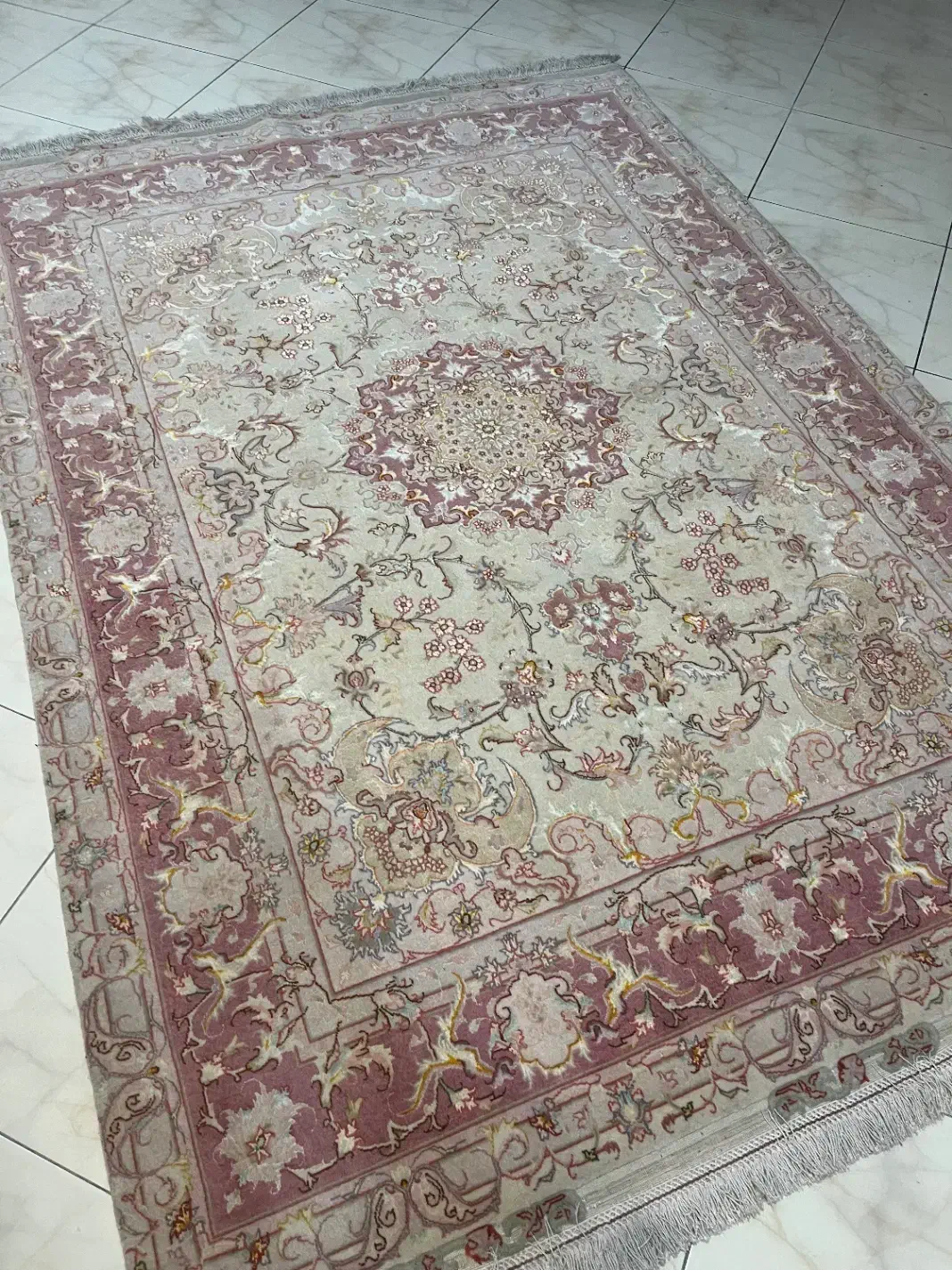 قالیچه ۳ متری تبریز ۵۰ رج ابریشم|فرش|تهران, شهرک غرب|دیوار