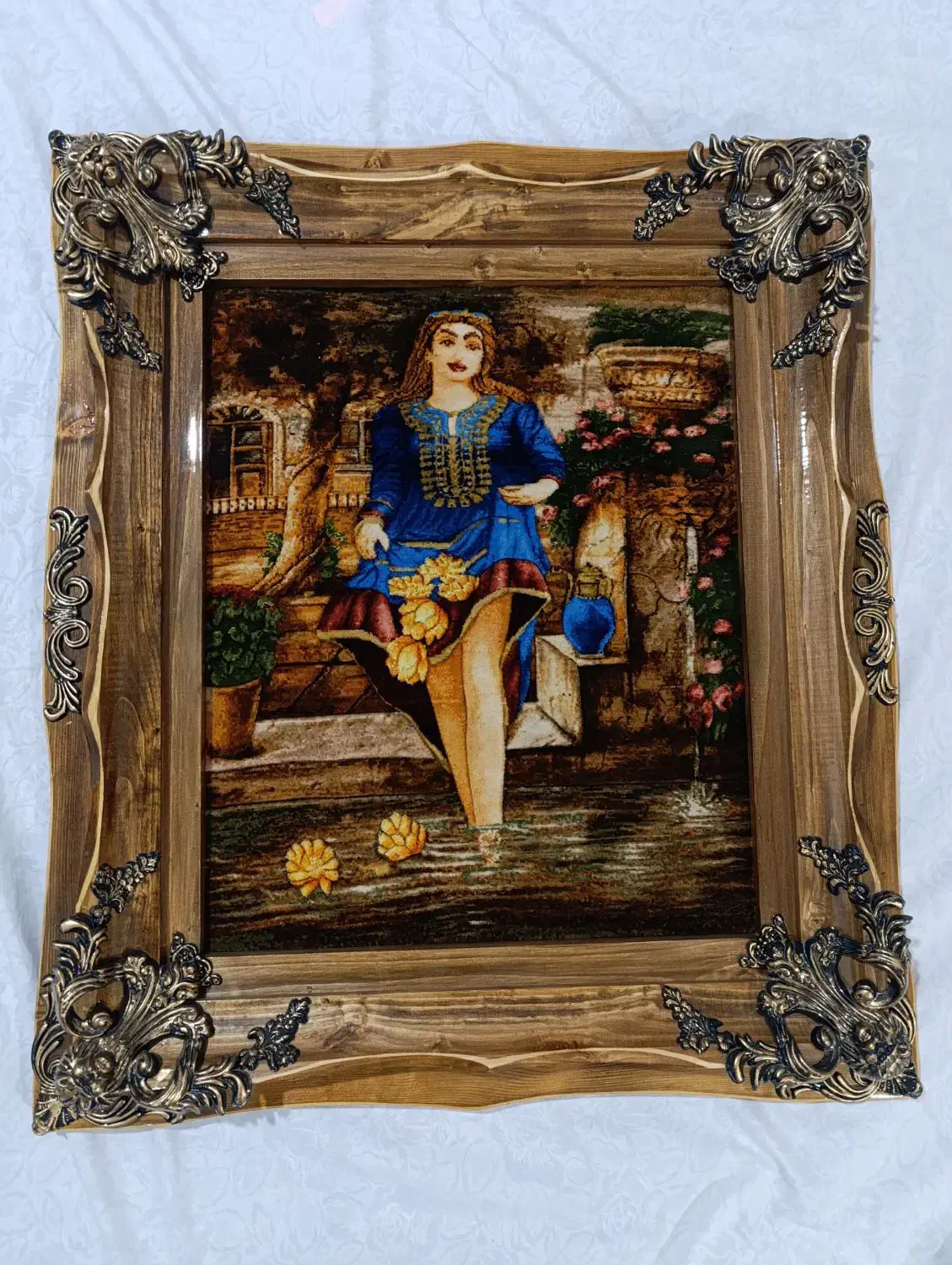 دختر قاجار|تابلو فرش|میانه, |دیوار