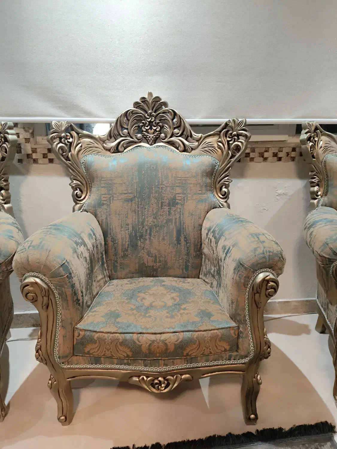 مبل استیل سلطنتی ۹ نفره|مبلمان خانگی و میز عسلی|نوشهر, |دیوار