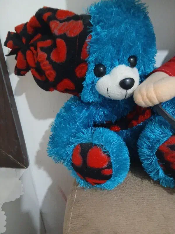 خرس ابی رنگ کلاه دار کاملا نو|اسباببازی بچه|بندرعباس, |دیوار