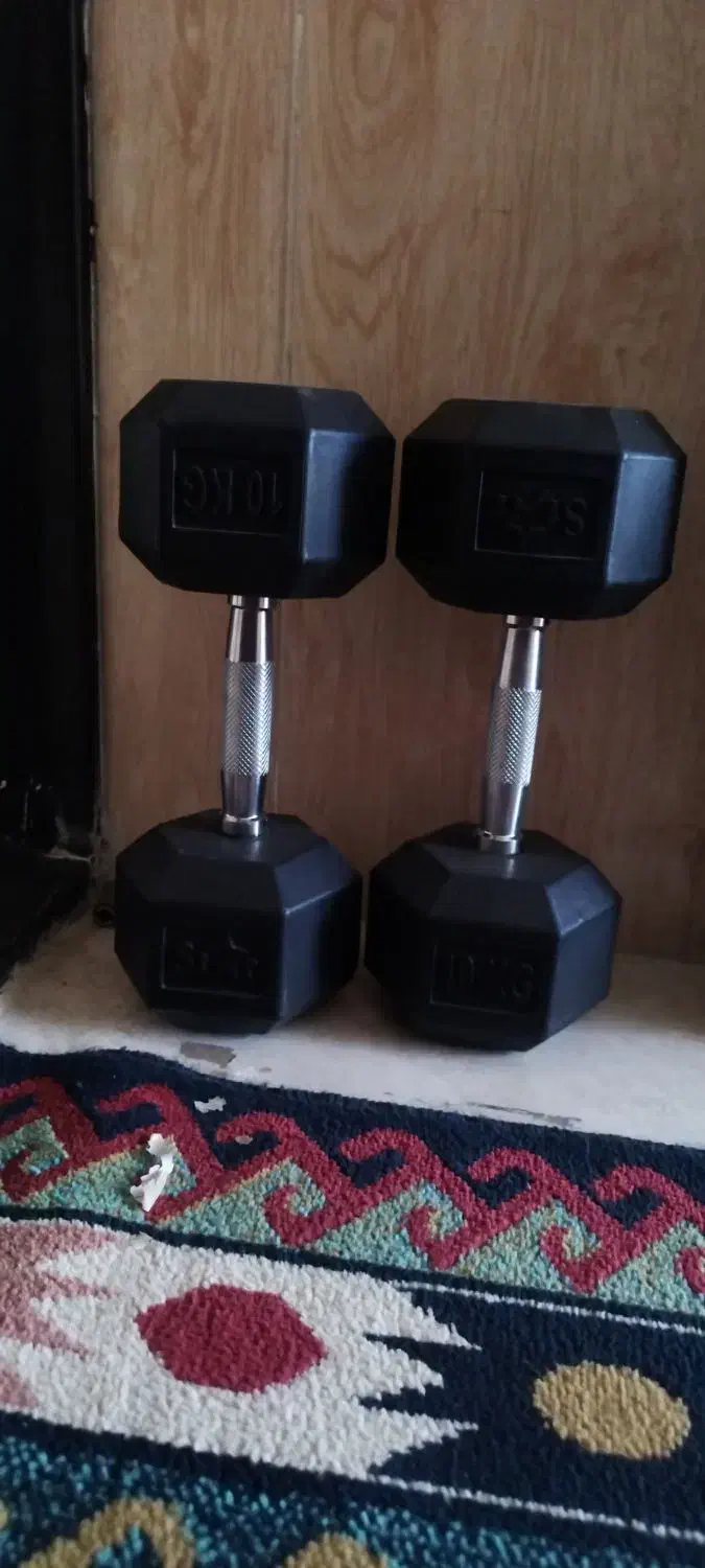 دمبل ده کیلویی شیش ضلعی|تجهیزات ورزشی|شاهین دژ, |دیوار