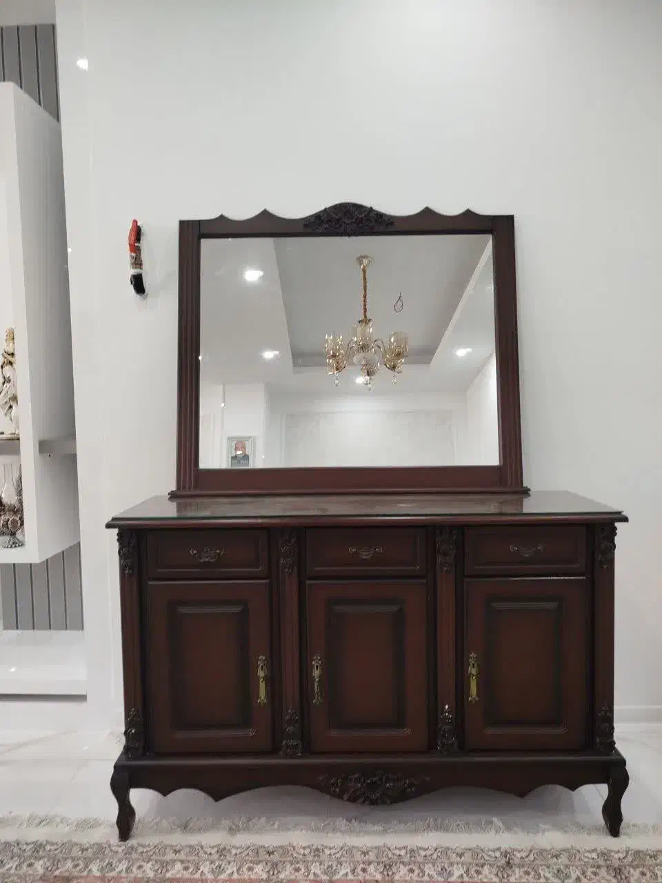 کنسول و آیینه به همراه ساعت ایستاده ست و یکدست|بوفه، ویترین، کنسول|کرج, دولت‌آباد|دیوار