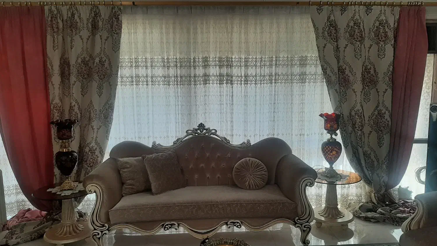 پرده تور و کتیبه طول ۶ متر عرض ۲ونیم|پرده، رانر، رومیزی|تهران, چیذر|دیوار