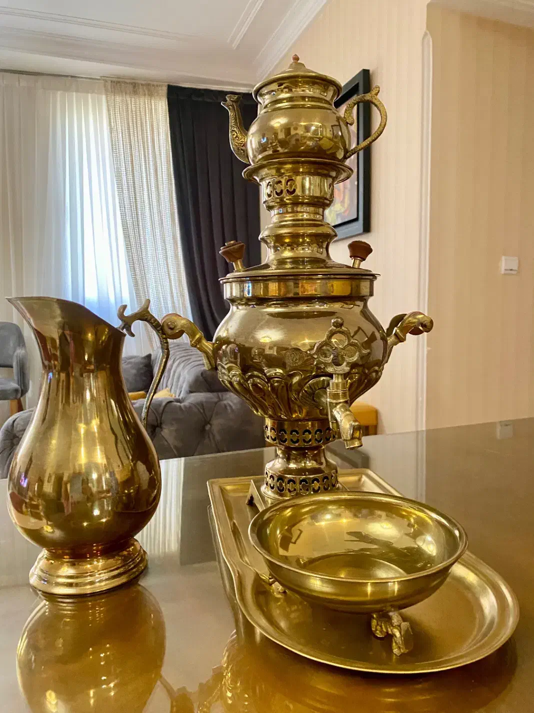 سماور زغالی برنج نو|کلکسیون اشیاء عتیقه|پردیس, فاز ۴|دیوار