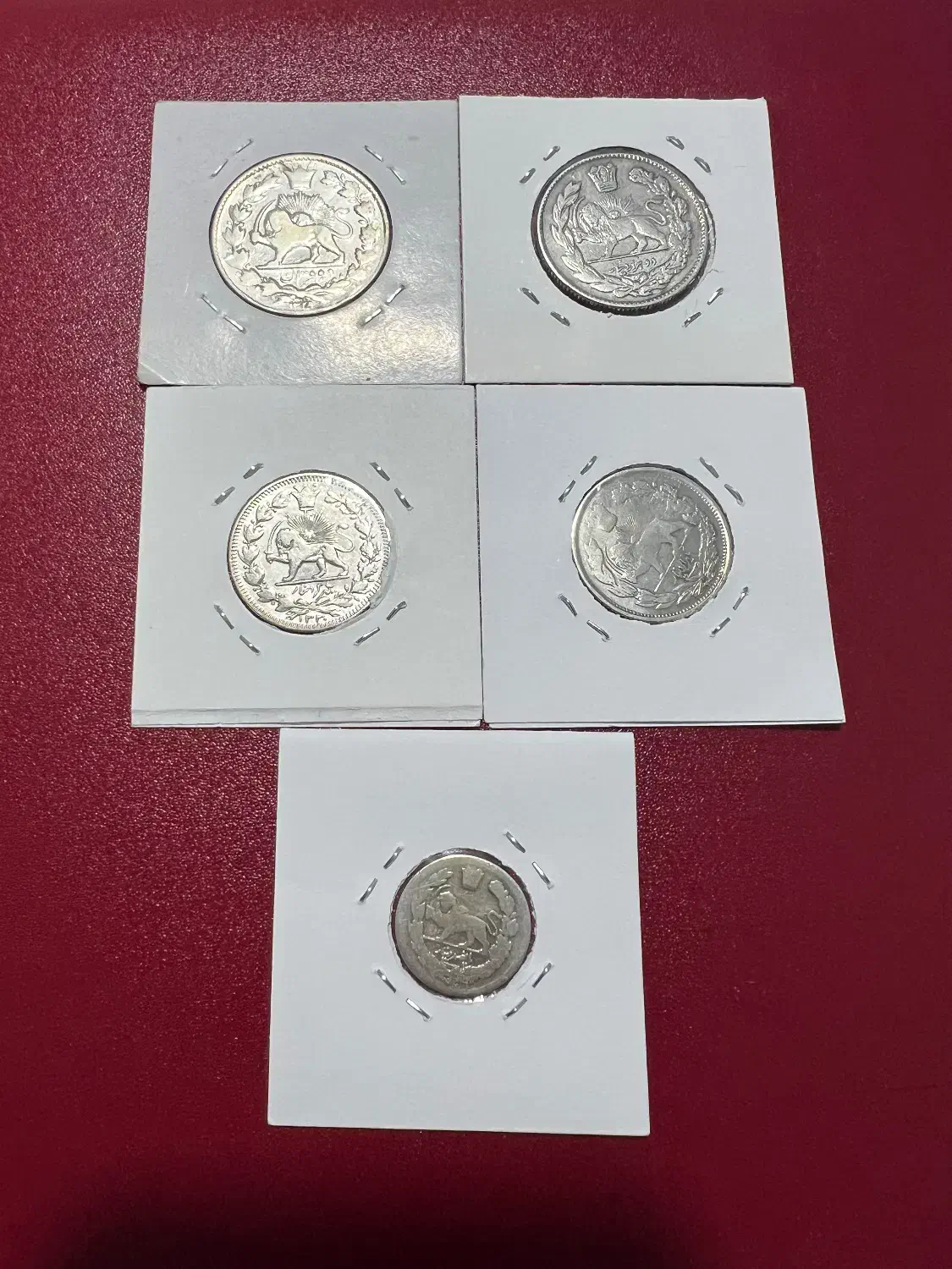 مجموعه5عددی سکه های نقره کلکسیونی احمدشاه|کلکسیون سکه، تمبر، اسکناس|کرمانشاه, |دیوار