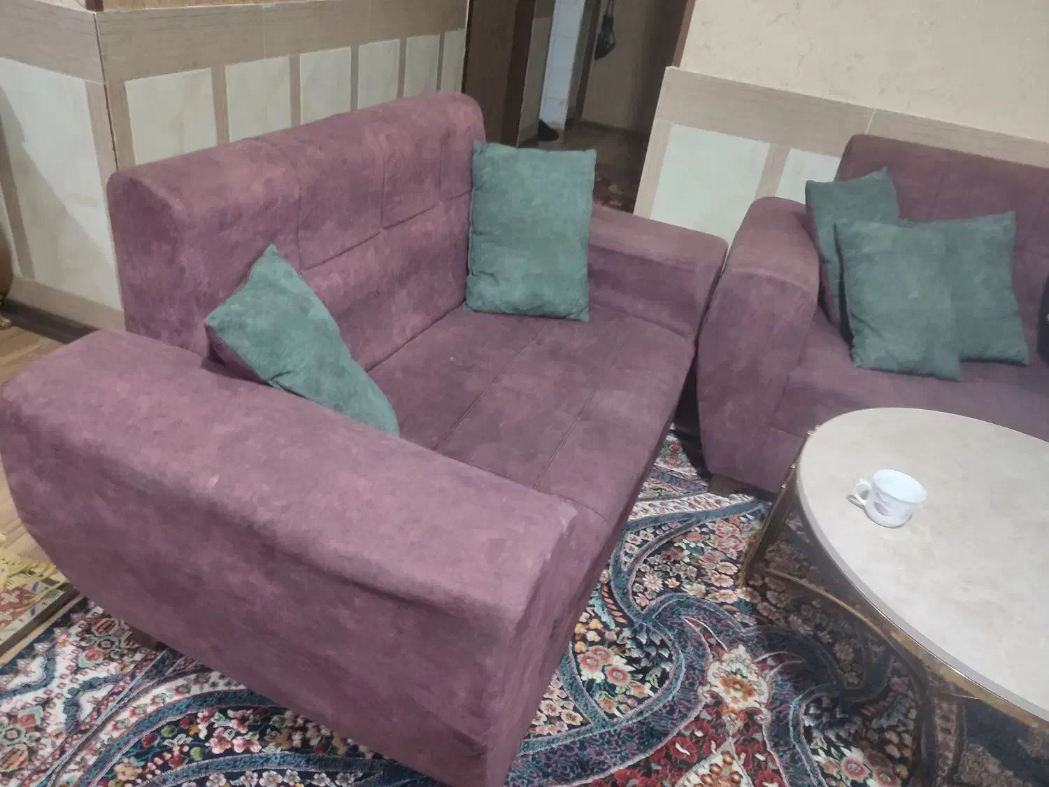 سلام دوسرویس مبل 7نفره نو بدون زدگی باگنجه چوب|مبلمان خانگی و میز عسلی|تربت جام, فاز ۳ فرهنگیان|دیوار