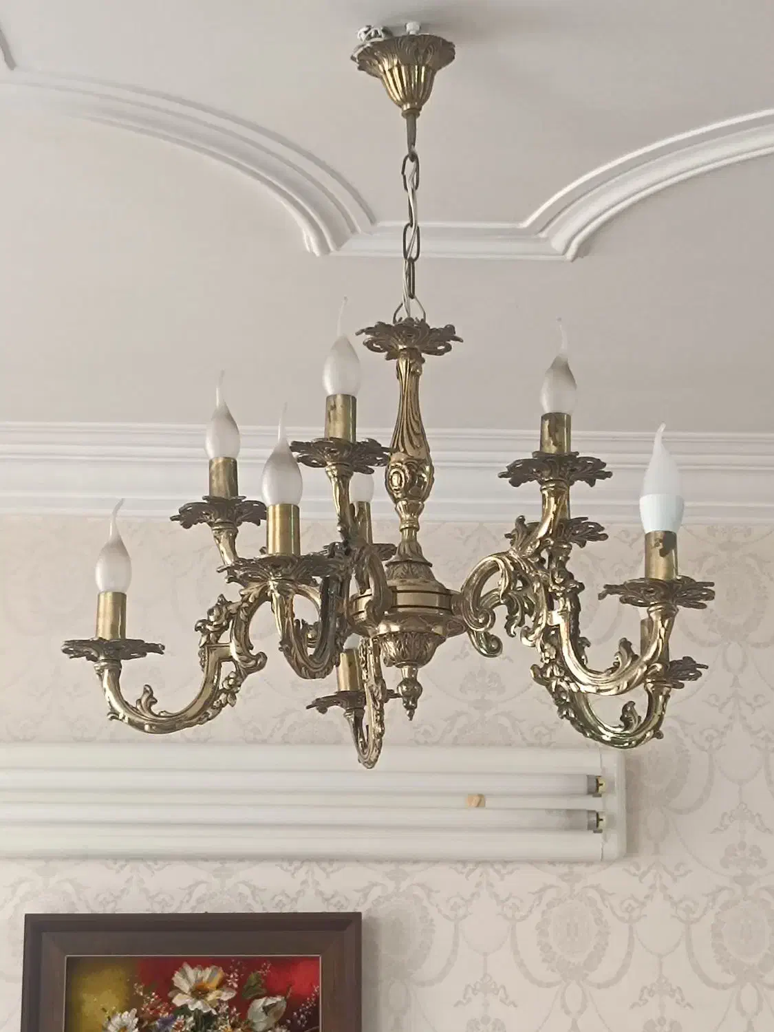 لوستر برنزی ۶شاخه و ۵شاخه|لوستر و چراغ آویز|اراک, |دیوار