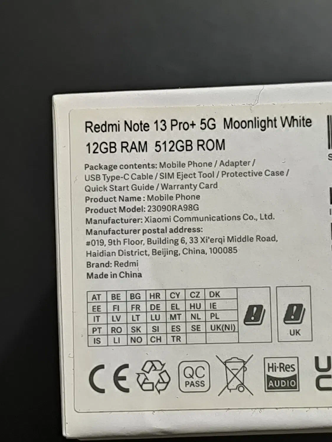 Xiaomi redmi note 13 pro plus 5g 512gb ram12|موبایل|مشهد, هفت تیر (حافظ)|دیوار