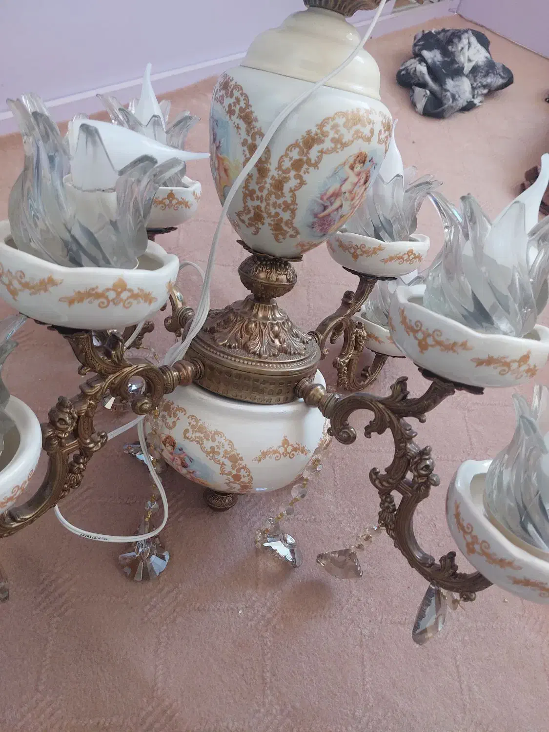 ۲عدد ست لوستر جذاب چینی|لوستر و چراغ آویز|سهند, |دیوار