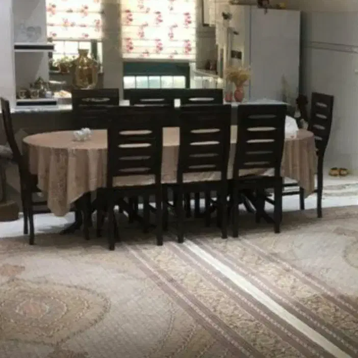 نهار خوری هشت نفره چوبی کار تهران|میز و صندلی غذاخوری|ارومیه, |دیوار