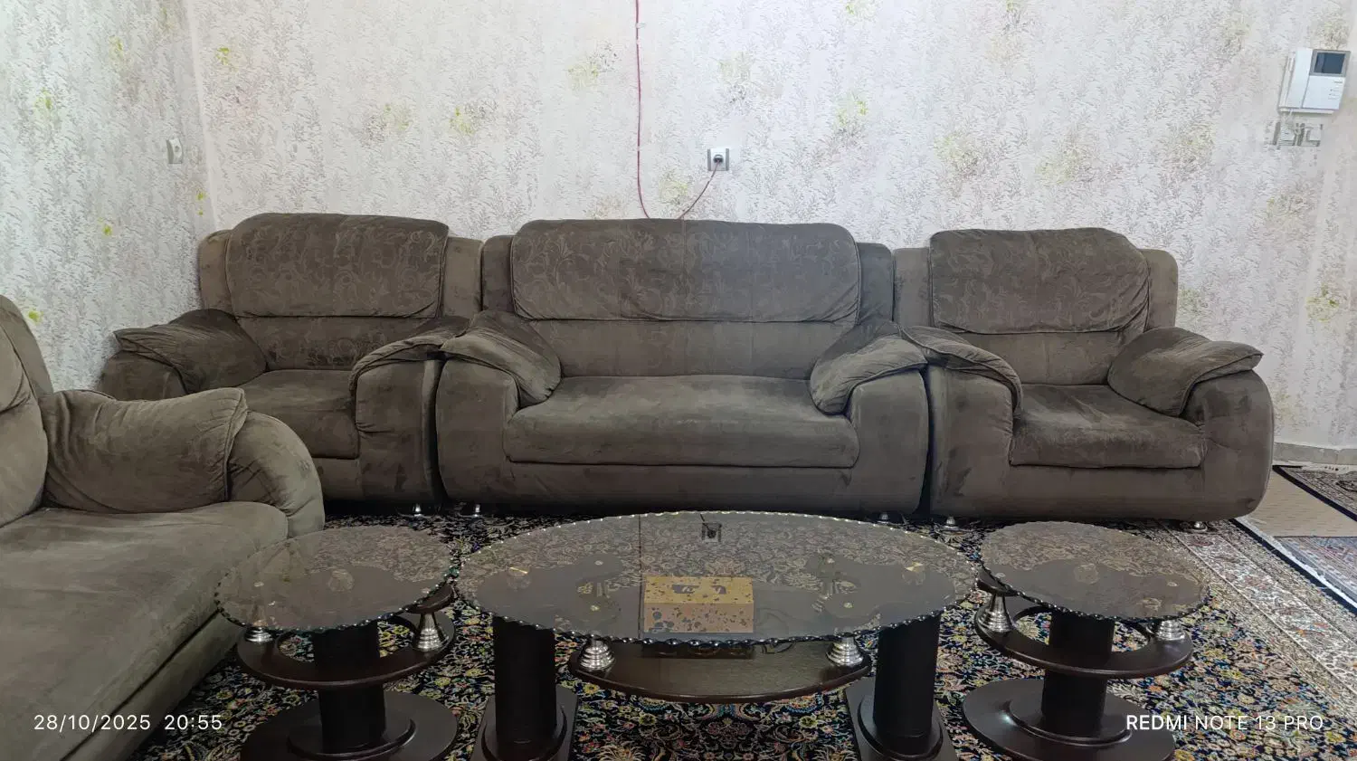 مبلمان 7 نفره با جنس مخمل|مبلمان خانگی و میز عسلی|ایلام, |دیوار