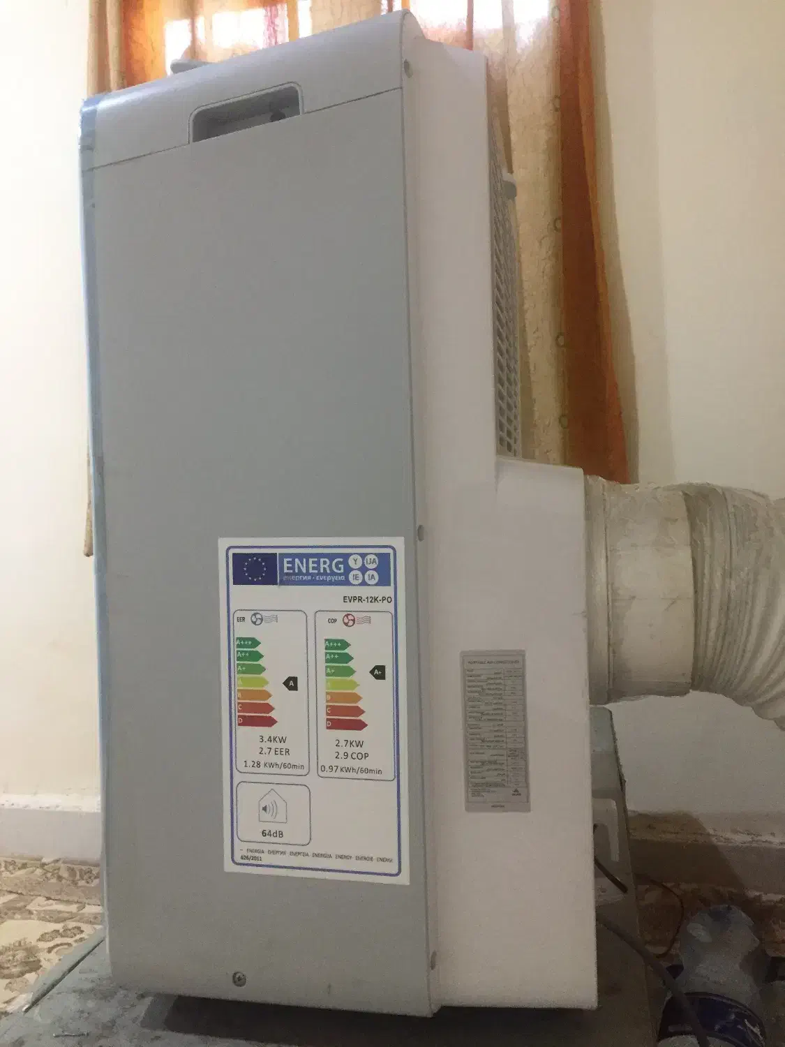 کولر گازی12000 ایوولی مدل پرتابلEVPR-12K-PO|کولر گازی و فن‌کوئل|هرمز, |دیوار