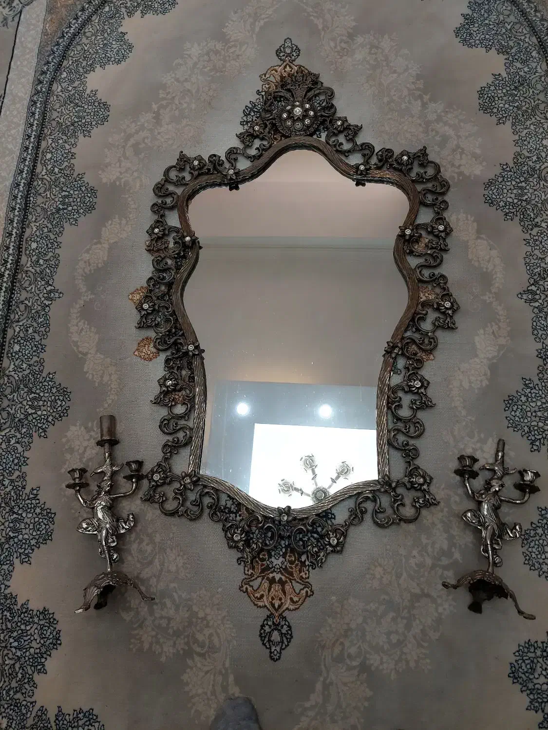 اینه شمندان برنزی سنگین|آینه|تبریز, |دیوار