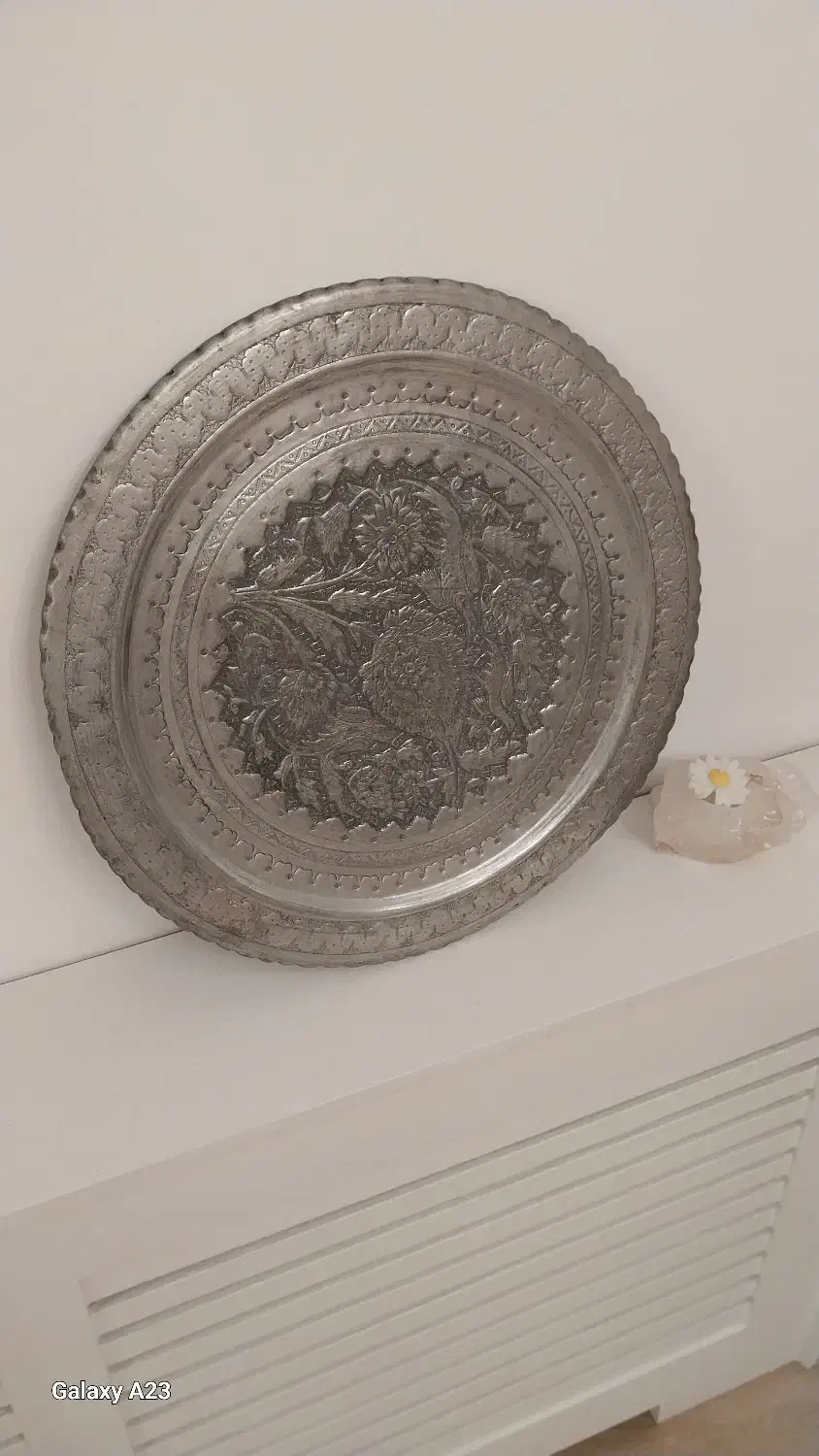 سینی مسی طرح گل سیمرغ و...|کلکسیون اشیاء عتیقه|تهران, مهران|دیوار