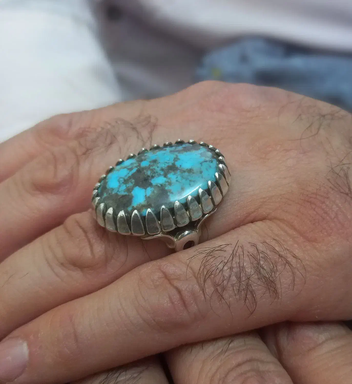 انگشترنقره با سنگ فیروزه نیشابور اصل|جواهرات|اراک, |دیوار