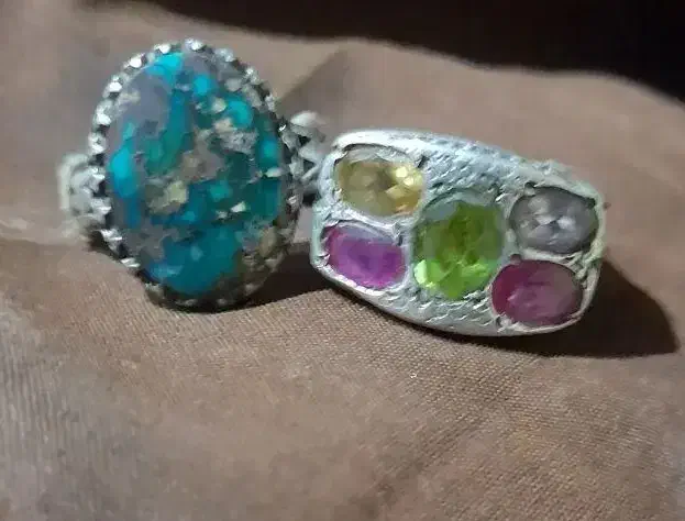 دو انگشتر یاقوت معدنی فیروزه نیشابور|جواهرات|زابل, |دیوار