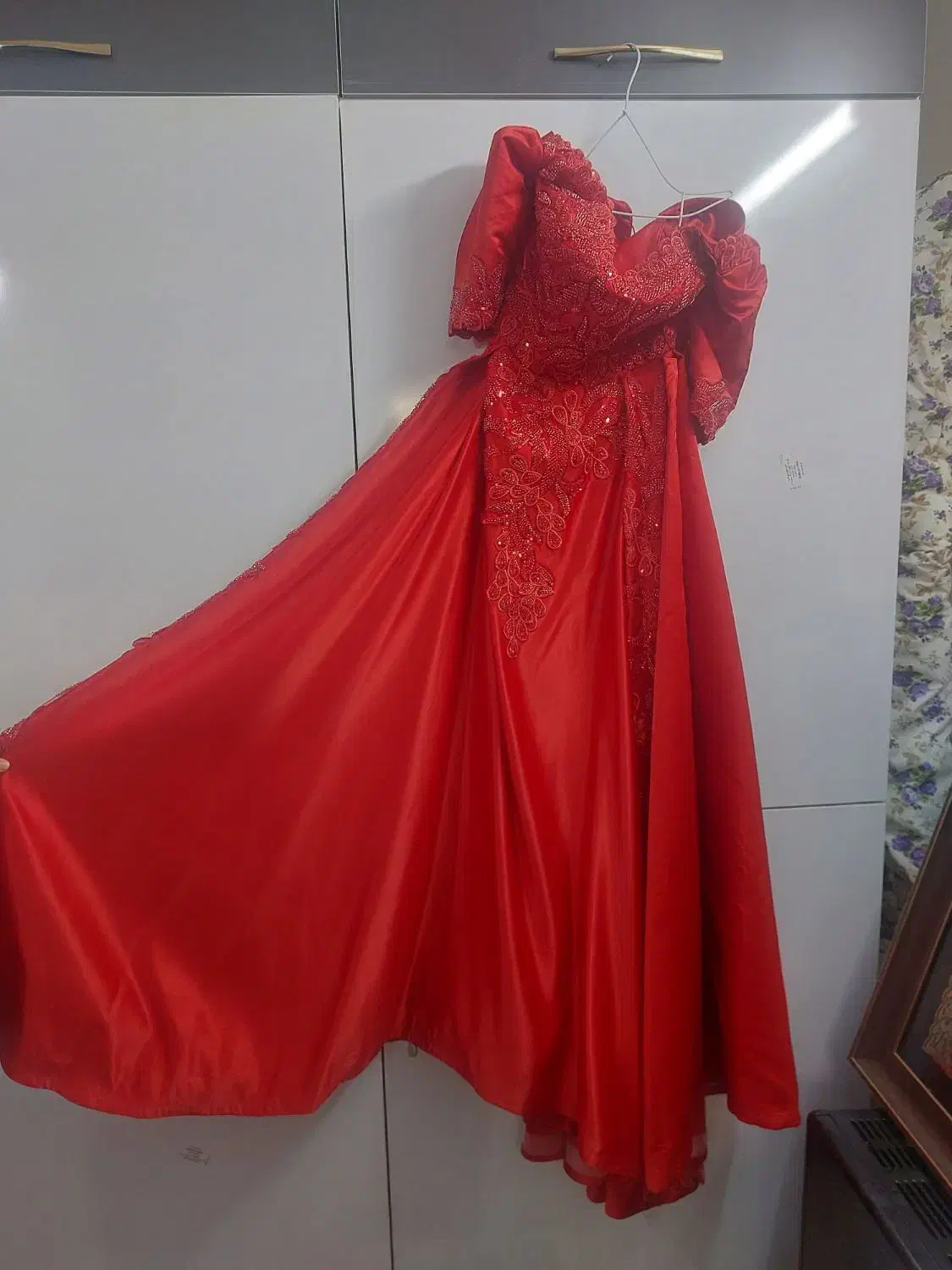 لباس مجلسی دوخت هندی همراه تور بلند سر|لباس|بیرجند, |دیوار