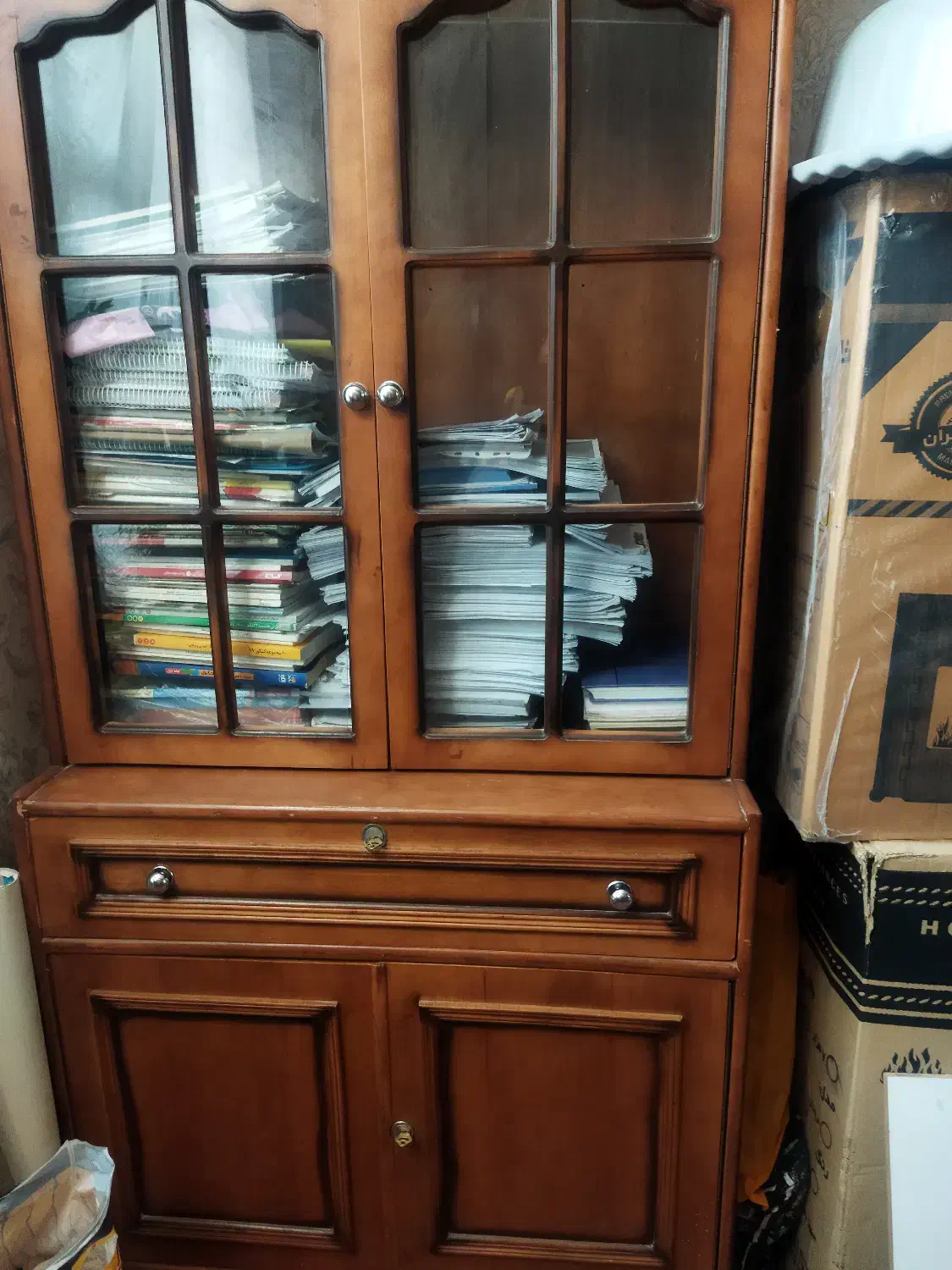 کمد چوبی اعلا( کتابخانه ) سالم|کتابخانه، شلف، قفسه‌های دیواری|مرند, |دیوار