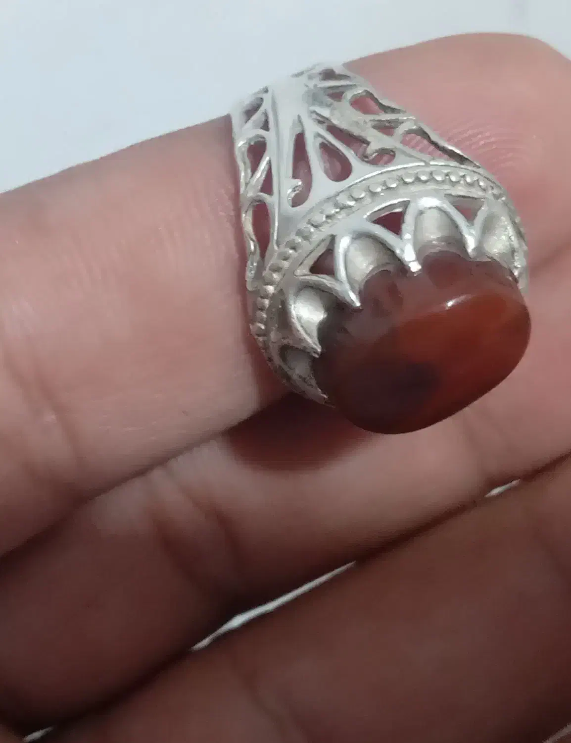 انگشتر نقره عقیق معامله فقط با فیروزه اصل روشن|کلکسیون اشیاء عتیقه|ایرانشهر, |دیوار