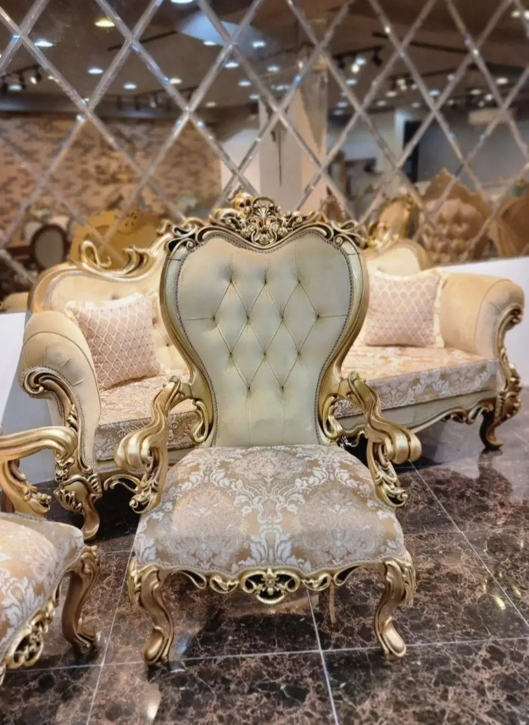 مبلمان کلاسیک منبت مدل افسون|مبلمان خانگی و میز عسلی|رشت, سیا اسطلخ|دیوار