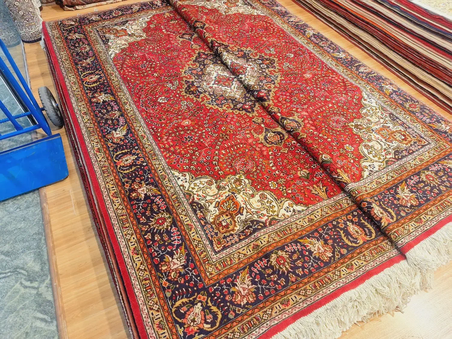 جفت قالی ۶متری دستباف لاکی سرمه ای|فرش|تهران, اکباتان|دیوار