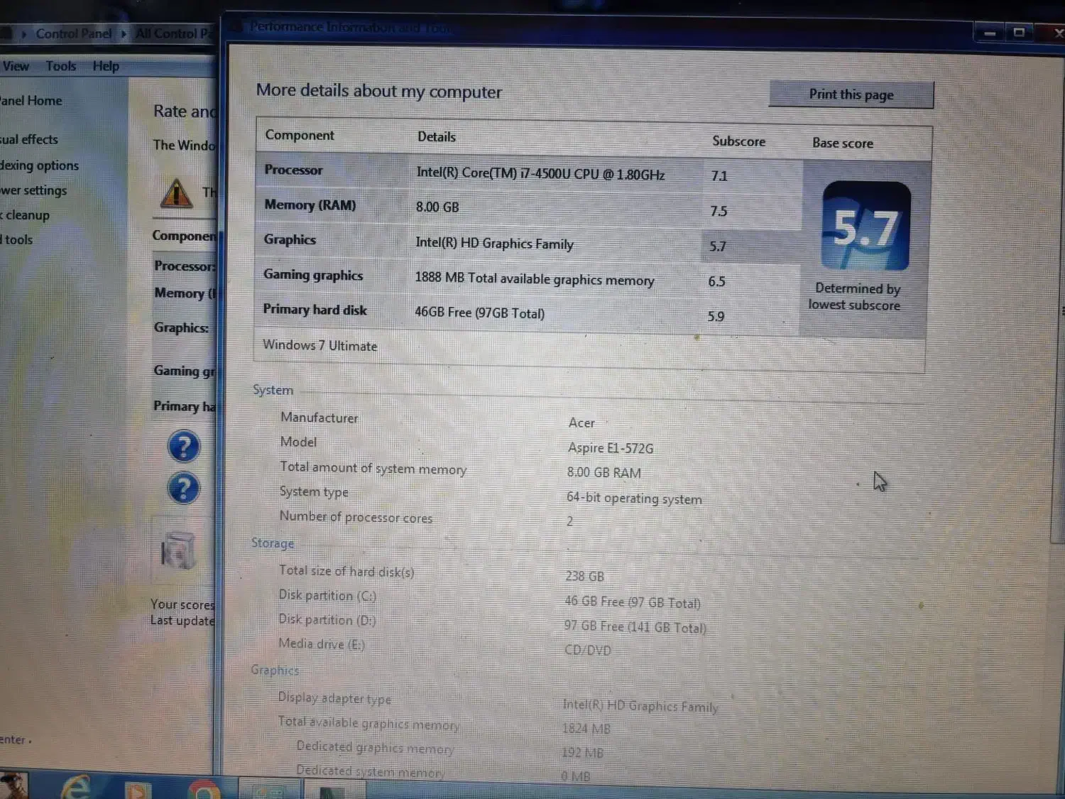 acer aspire E1-572G|رایانه همراه|اهواز, گلستان|دیوار