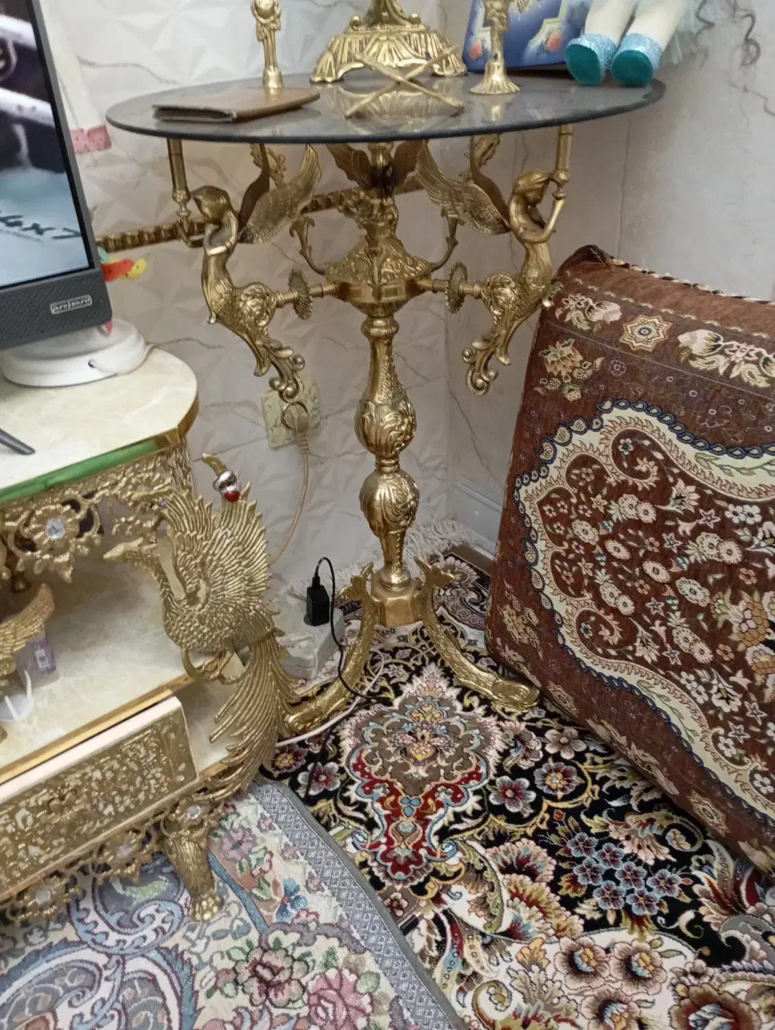 میزخاطره برنزاصل فرشته و واینه شمعدان بزرگ ورحل|صنایع دستی و سایر لوازم تزئینی|ری, شهرری|دیوار