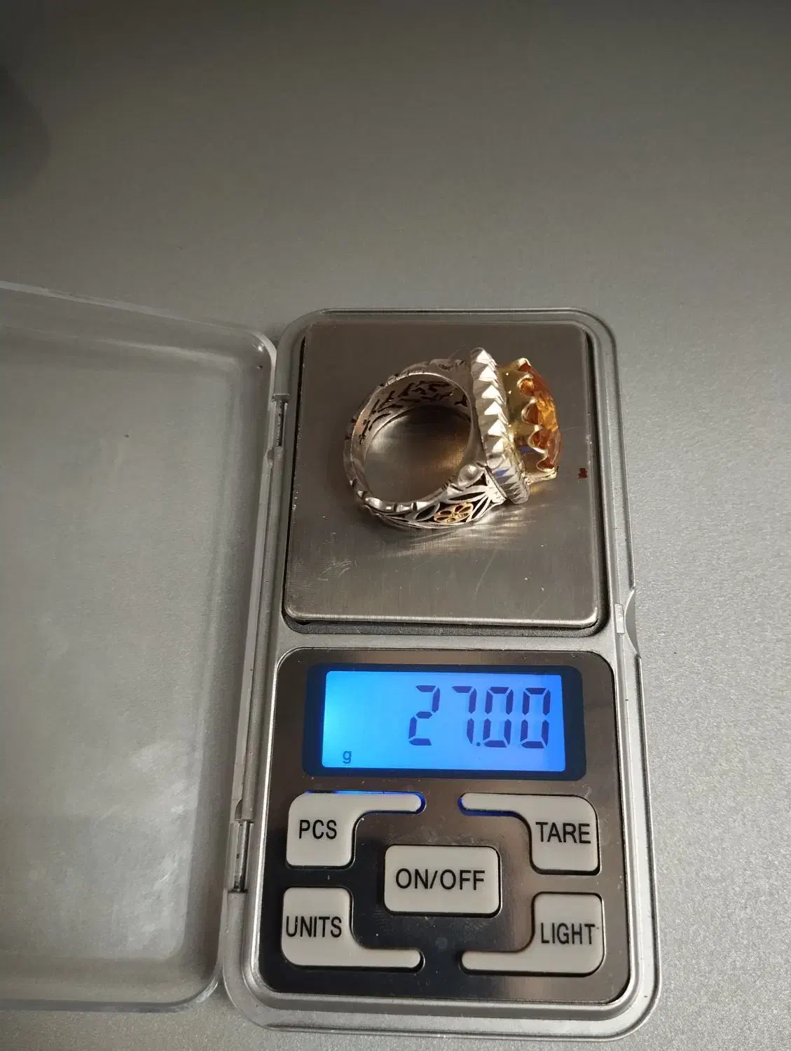 انگشتر نقره سیترین|جواهرات|اصفهان, لاله|دیوار