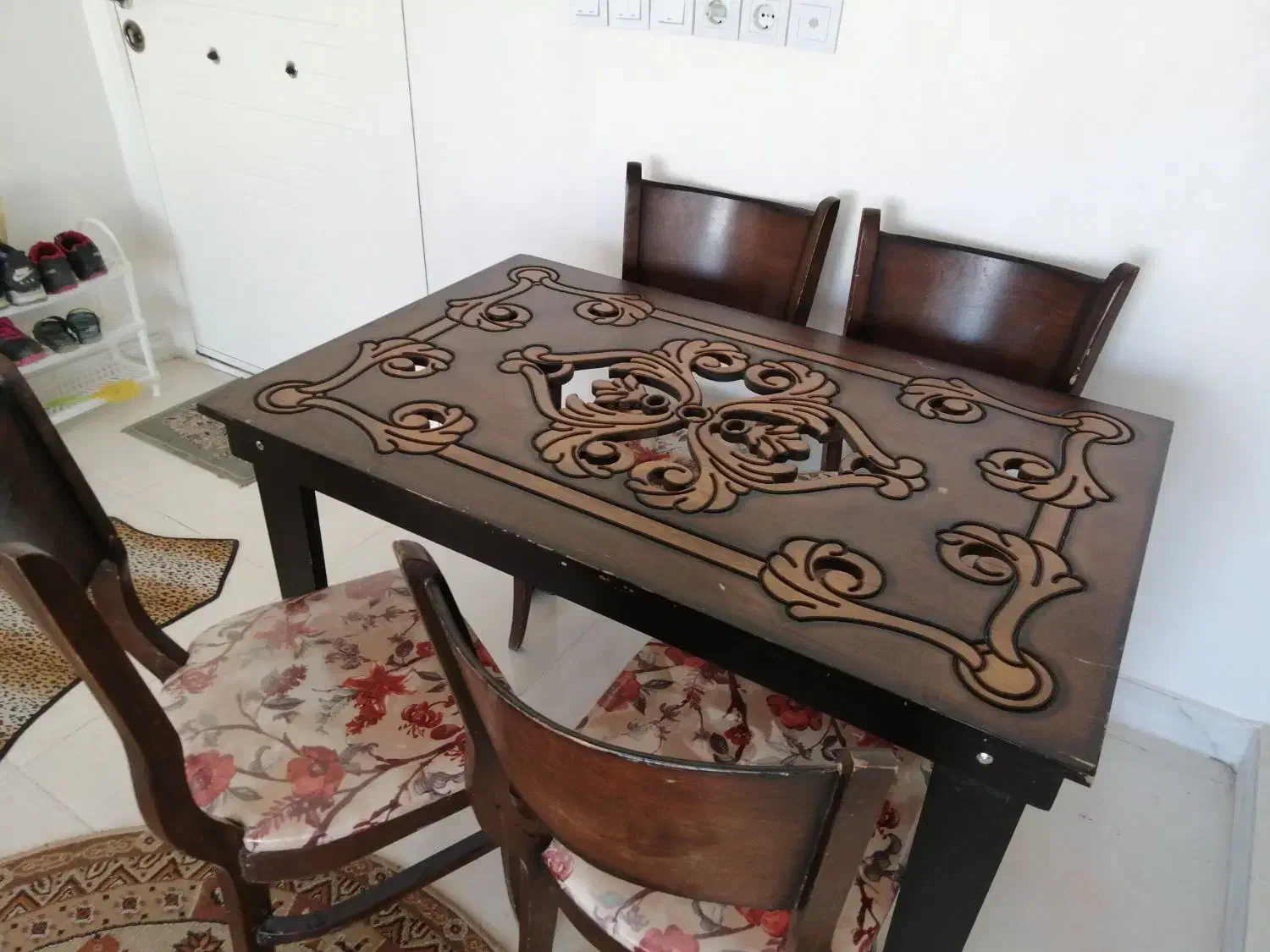 میز ناهارخوری چوبی چهار نفره|میز و صندلی غذاخوری|کرمانشاه, |دیوار