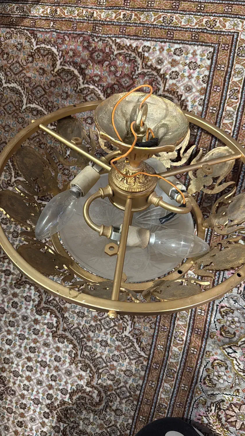 لوستر سقفی برنز سه شاخه|لوستر و چراغ آویز|تهران, ونک|دیوار