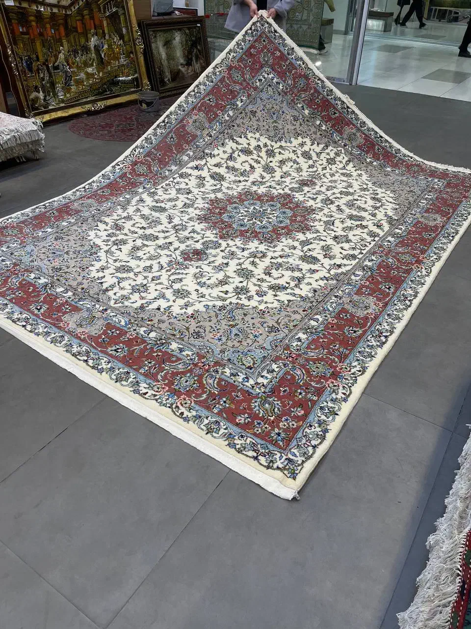 فرش دستباف (بساک)جفت ۹ متری  نو کاشان اعلا|فرش|مشکین‌دشت, |دیوار