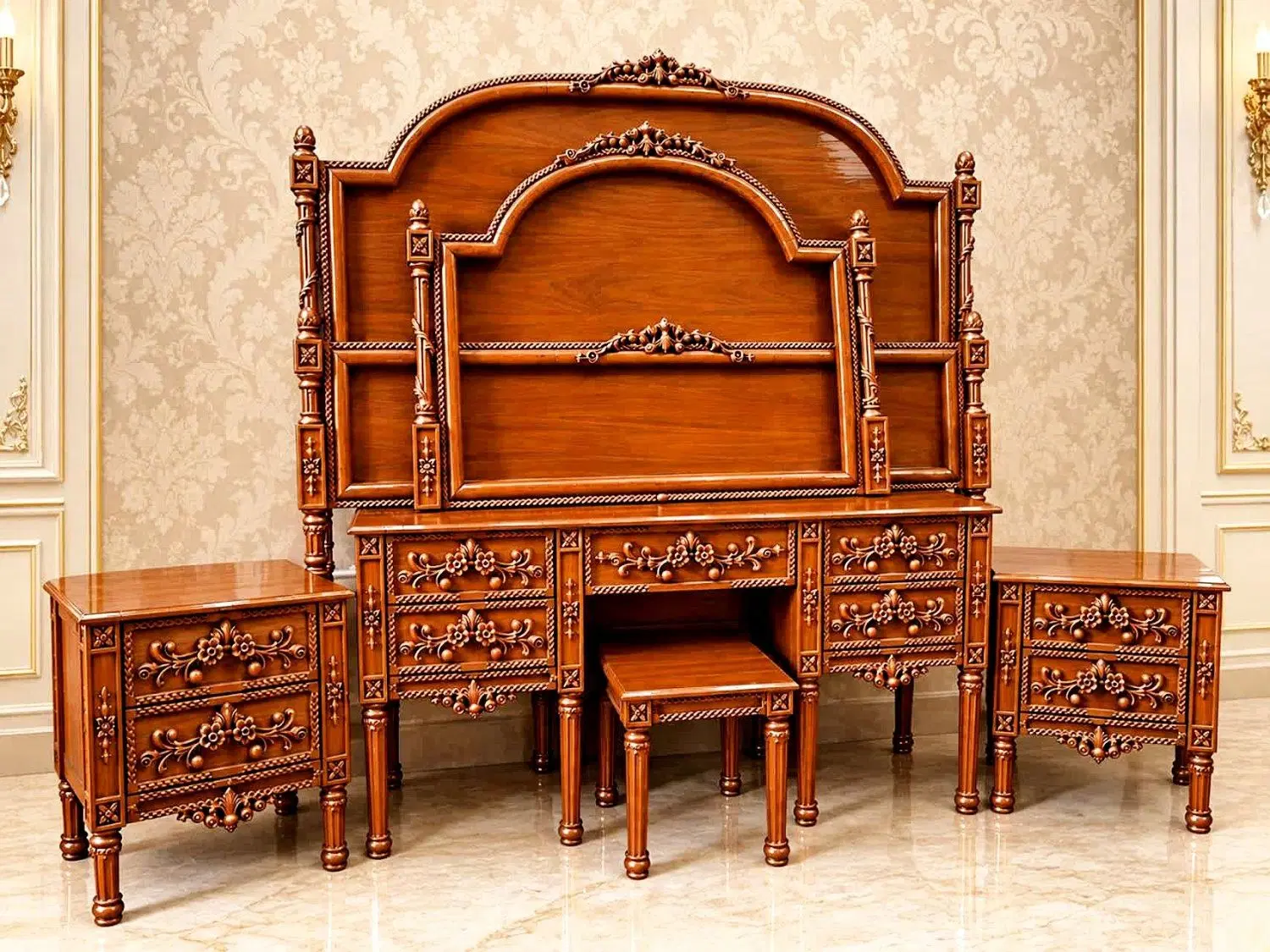 سرویس خواب چوبی سهگل|تخت و سرویس خواب|تبریز, |دیوار