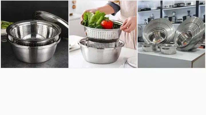 سرویس آبکش و لگن یونیک استیل ضخیم|ظروف پختوپز|اهر, |دیوار