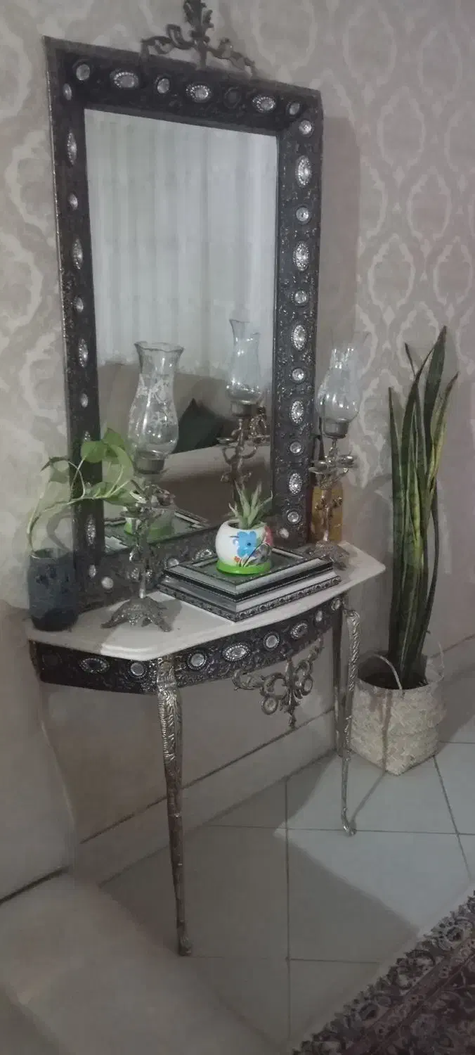 آینه و کنسول برنز|بوفه، ویترین، کنسول|بیرجند, |دیوار