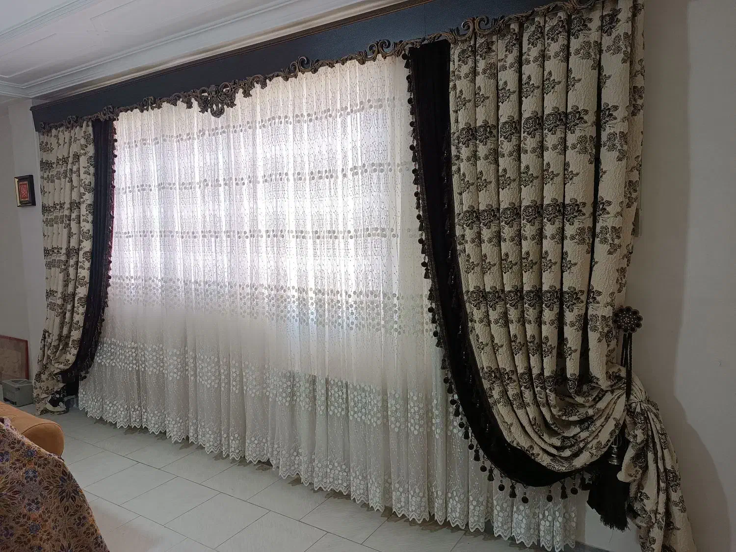 پرده سلطنتی بسیار زیبا|پرده، رانر، رومیزی|همدان, |دیوار