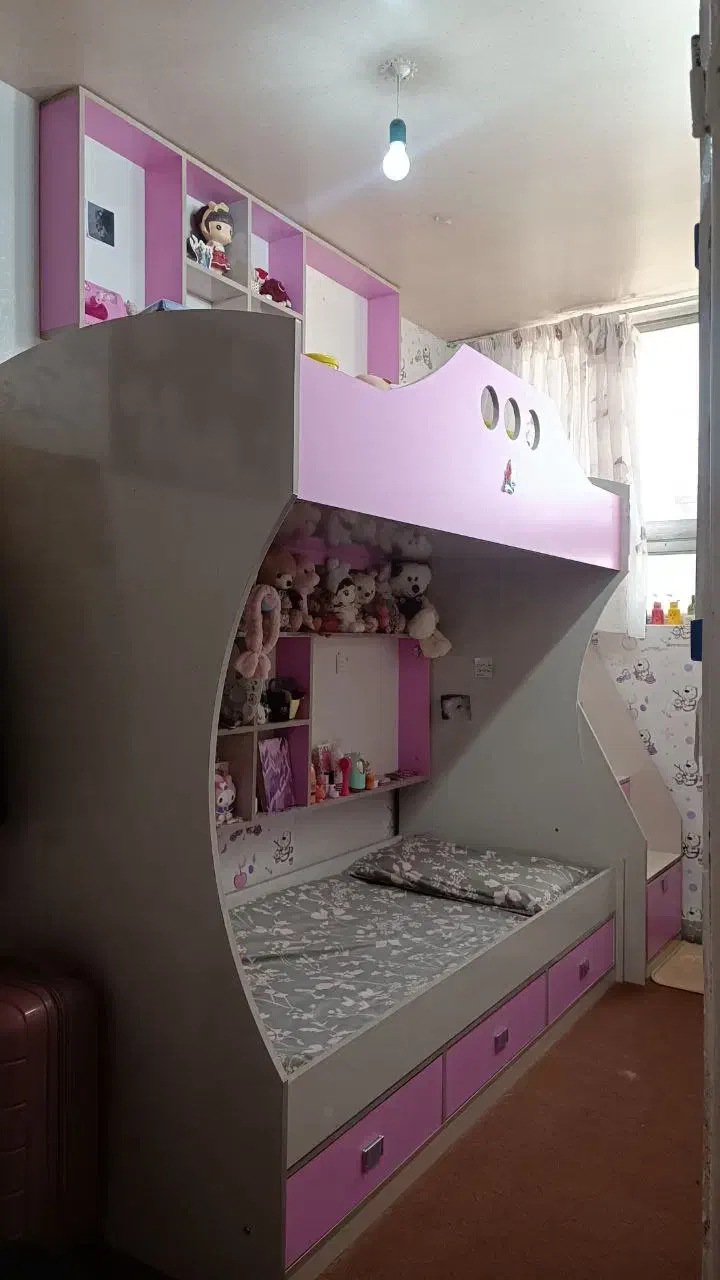 تخت دوطبقه ام دی اف|تخت و سرویس خواب|کاشمر, |دیوار