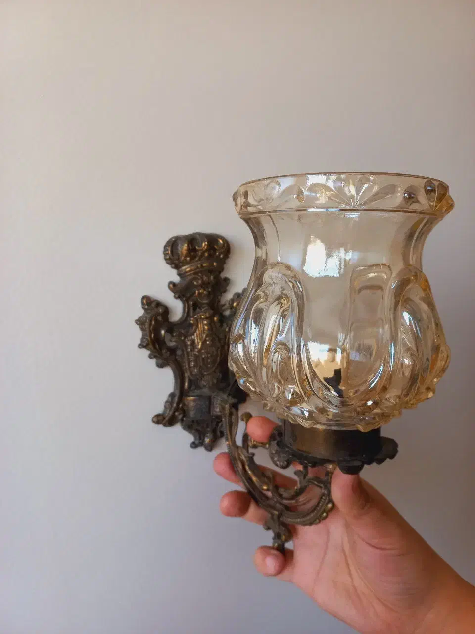 لوستر دیوارکوب آنتیک قدیمی و5عددحباب لوستر چک|لوستر و چراغ آویز|تهران, امانیه|دیوار